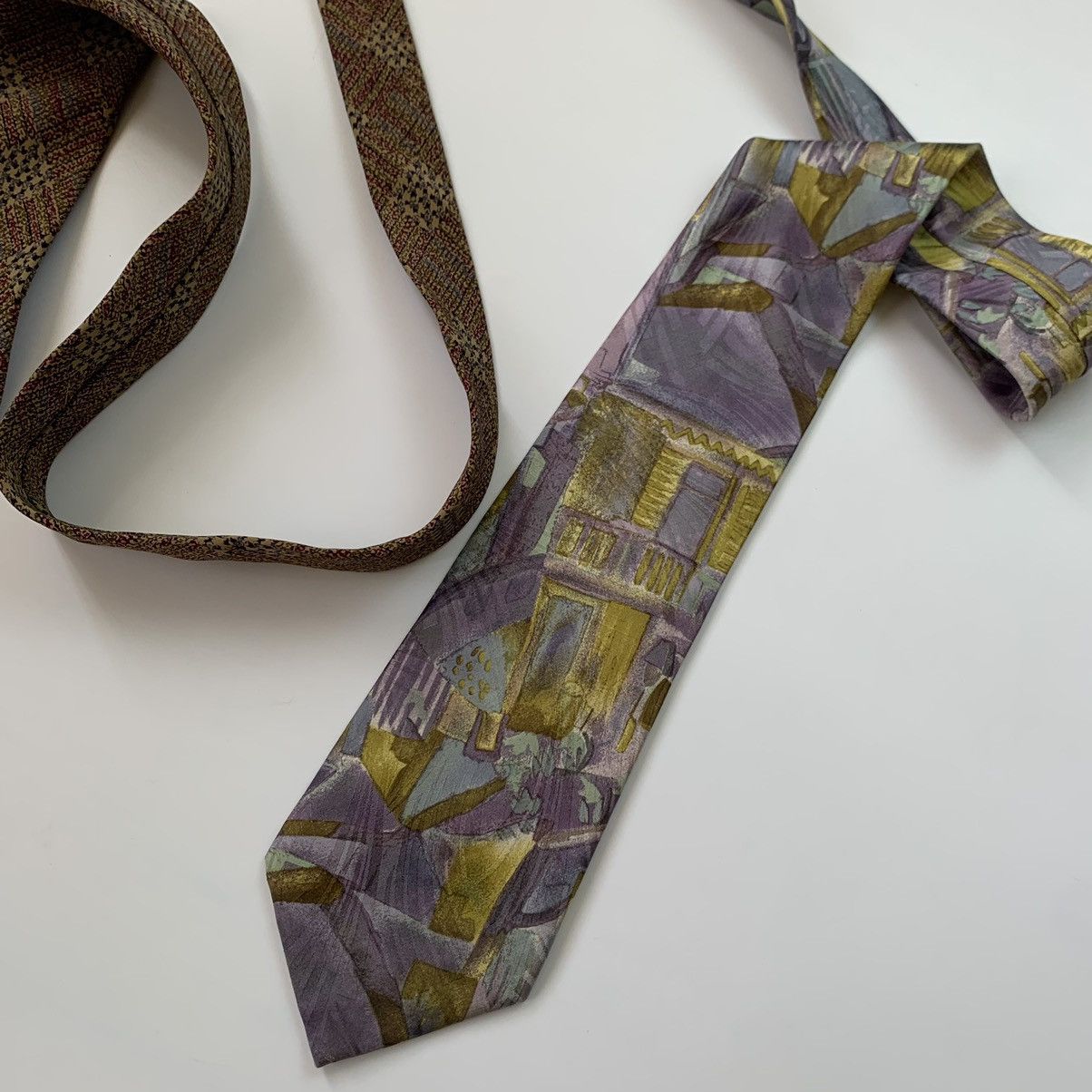 Vintage Two Lanvin Paris Silk Ties Vintage Luxury Made in France Size ONE SIZE - 6 Thumbnail