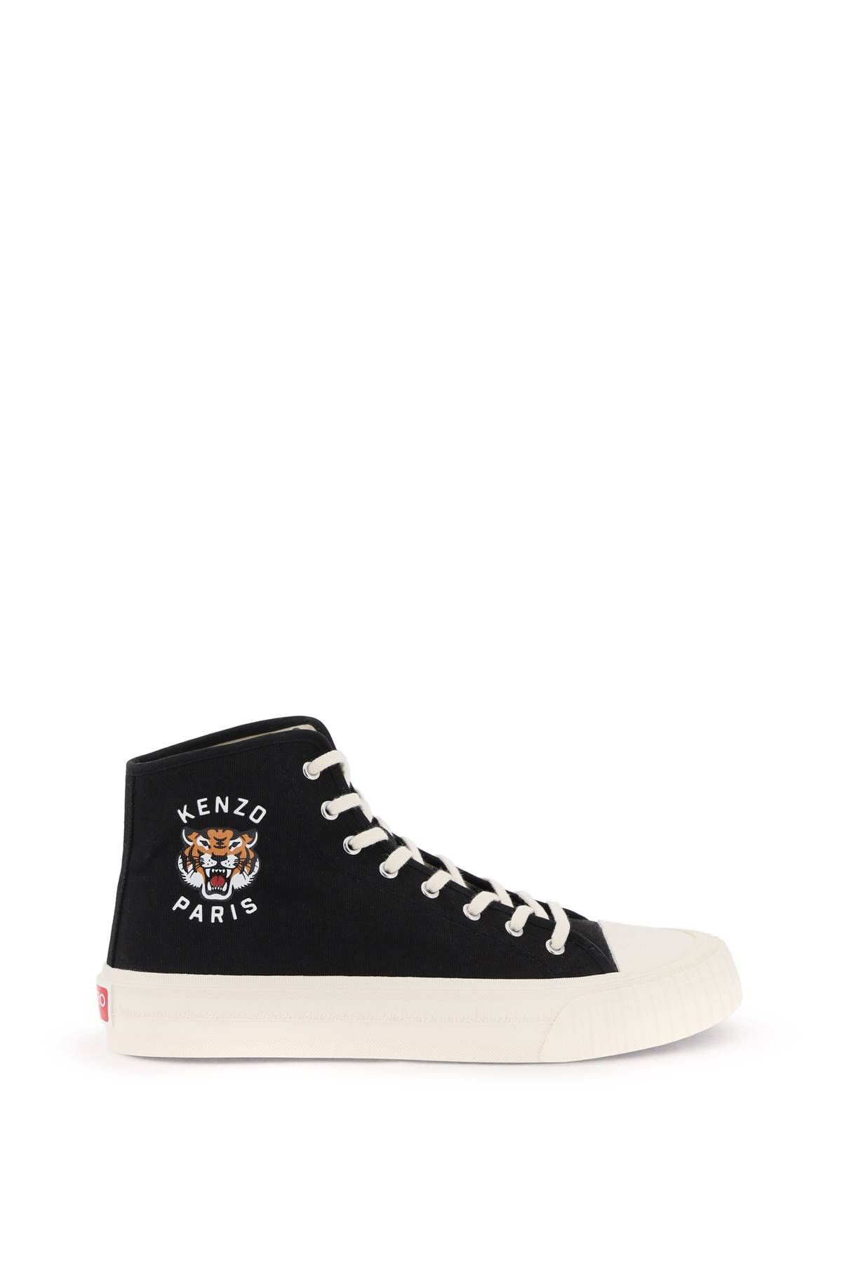 image of Kenzo Canvas High-Top Sneakers in Black, Men's (Size 10)