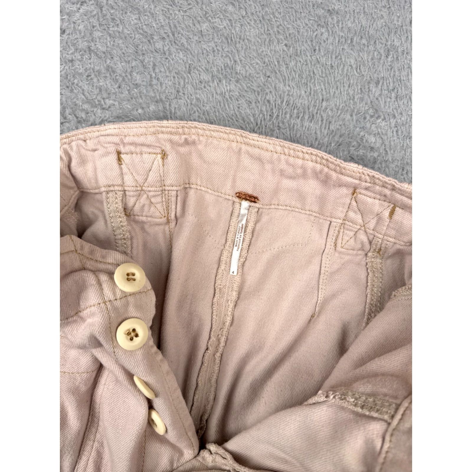 Free People Free People Skirt Womens 4 Pink Denim Twill Raw Hem Button Fly Cotton Lyocell Mini Short Size 27" / US 4 / IT 40 - 2 Thumbnail