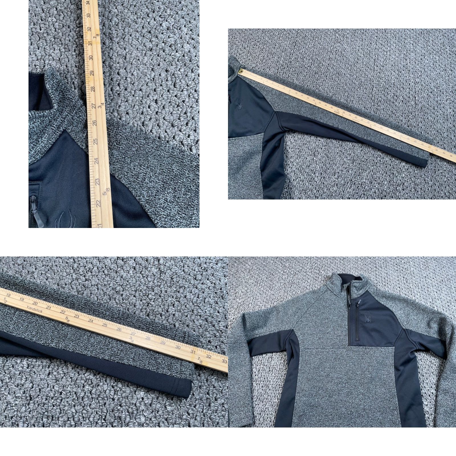 Spyder Spyder 1/4 Zip Marble Pullover Jacket Adult Medium Gray Black Mock Neck Ski Outdoors Size US M / EU 48-50 / 2 - 8 Thumbnail