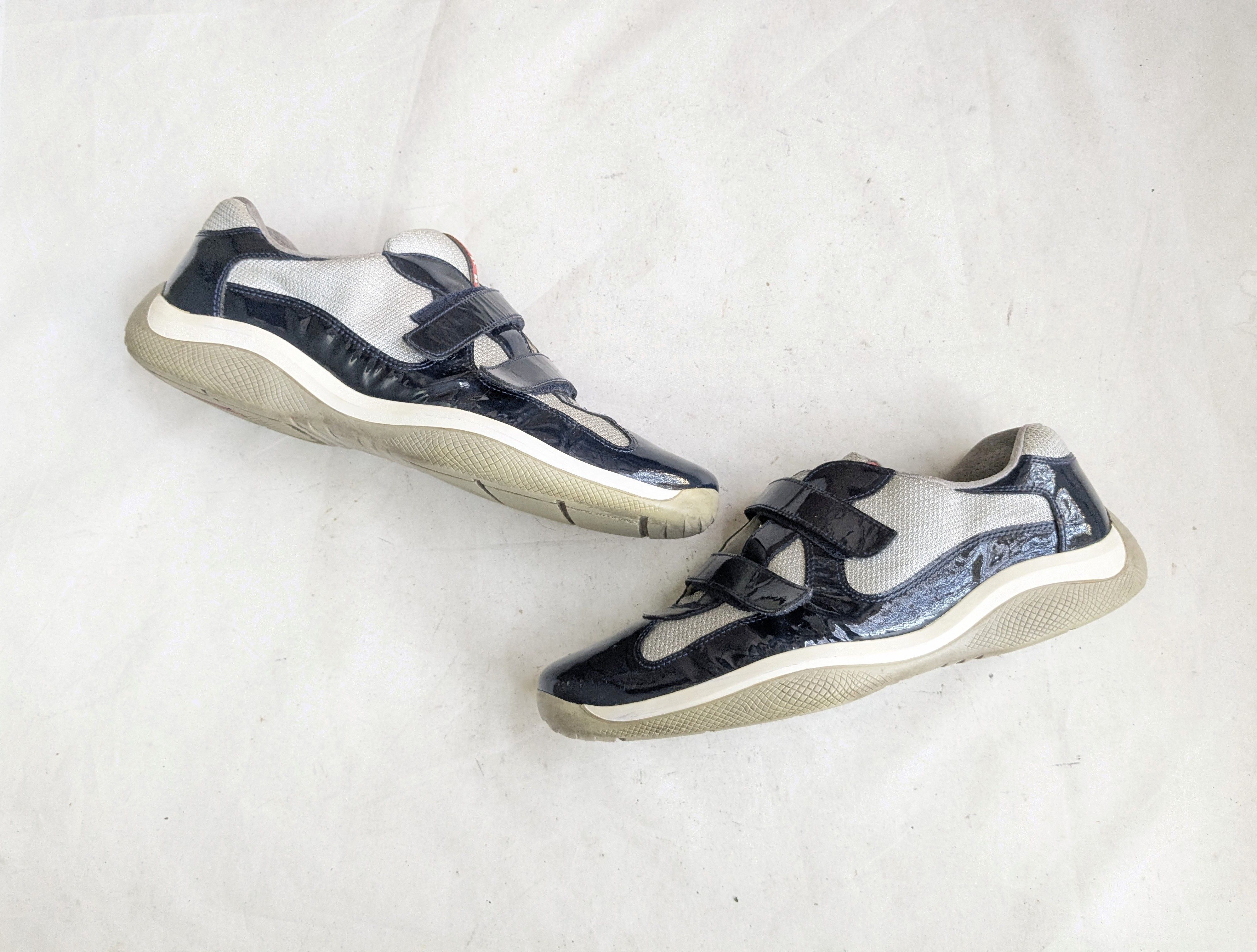 Prada Prada America's Cup Navy Blue Patent Leather 12 Straps Low Size US 12 / EU 45 - 1 Thumbnail