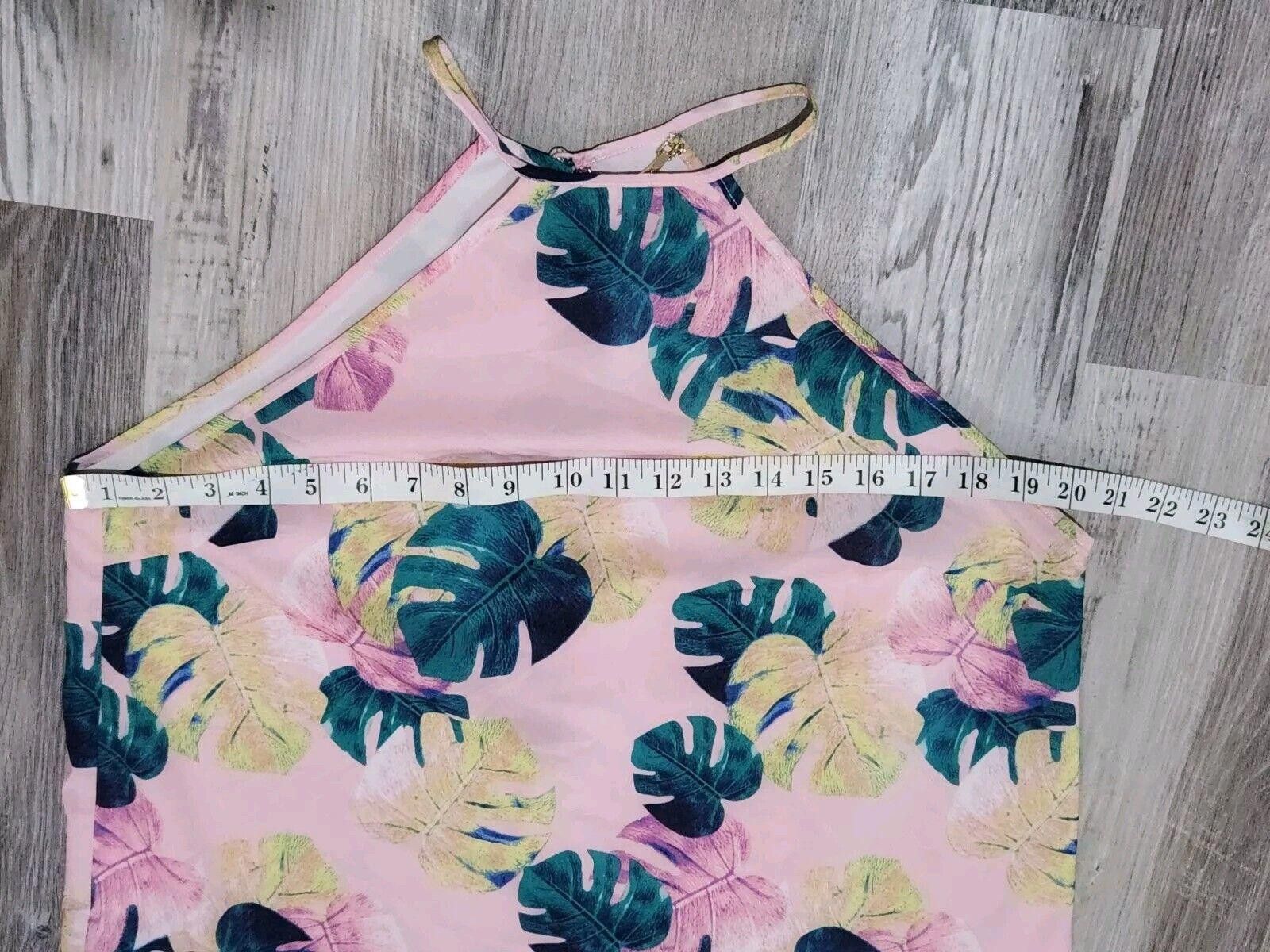 Designer Whitney Eve Dress Size 10 Pink Tropical monstera Size L / US 10 / IT 46 - 4 Thumbnail