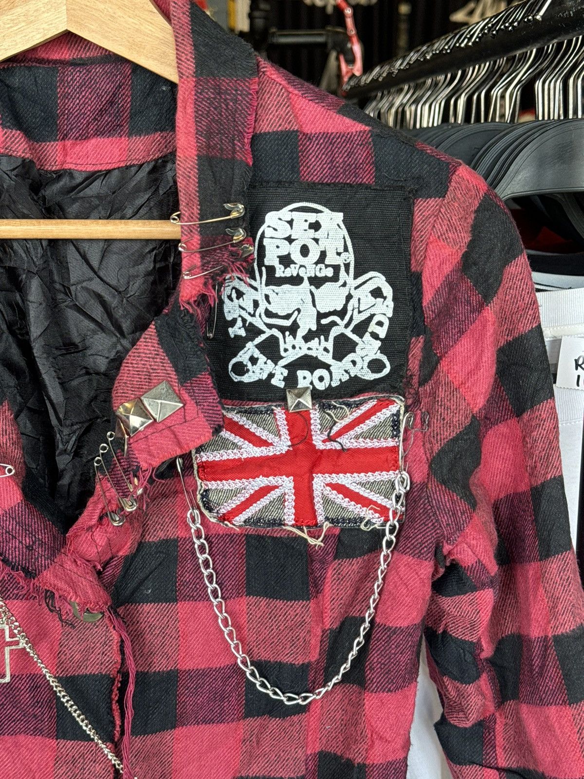 Japanese Brand Sex Pot Revenge Punk Chains Pins Riot Poem Blazer Jacket Size US S / EU 44-46 / 1 - 5 Thumbnail