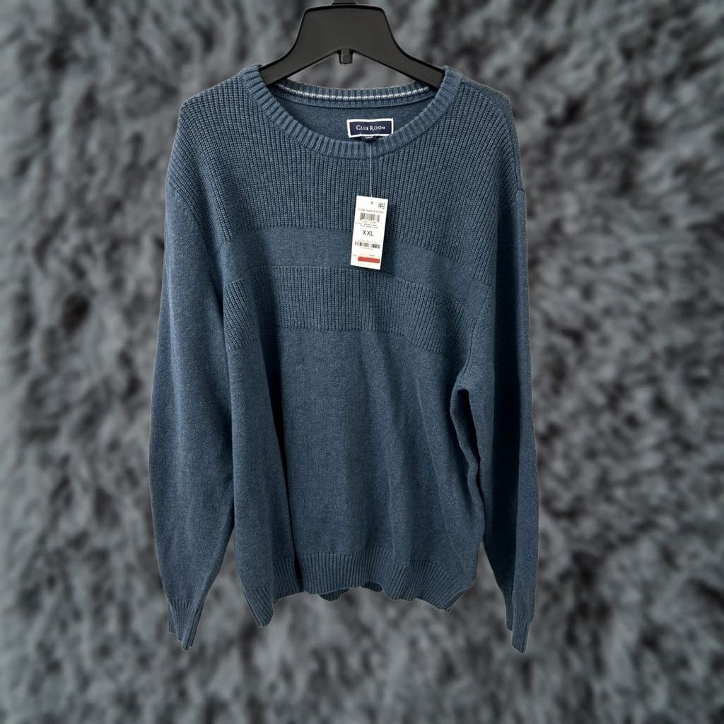 Club Room Club Room Sweater Mens 2XL Blue Heather Crew Neck Pullover Long Sleeve Casual Winter Fall Spring Knit Shirt Mens Size US XXL / EU 58 / 5 - 1 Thumbnail