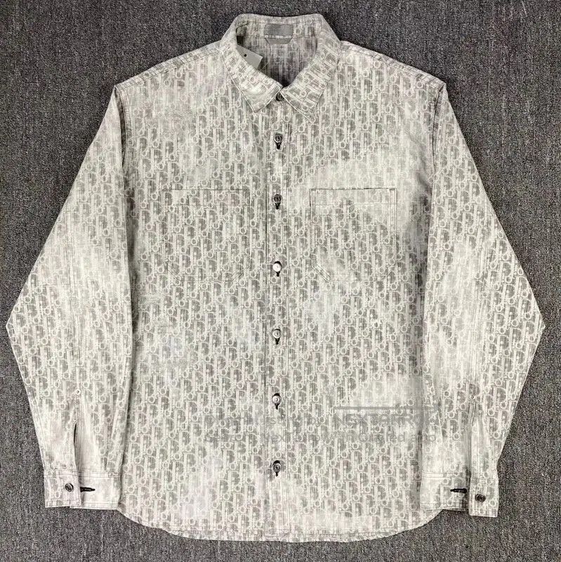 Dior Dior Gray Cotton Shirt for Women . Size L / US 10 / IT 46 - 1 Thumbnail