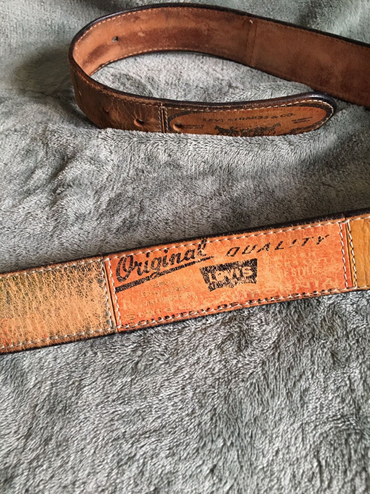 Levi's × Vintage LEVI’S Vintage Rare Leather Belt Size 85 cm 34 in Size 34 - 9 Thumbnail