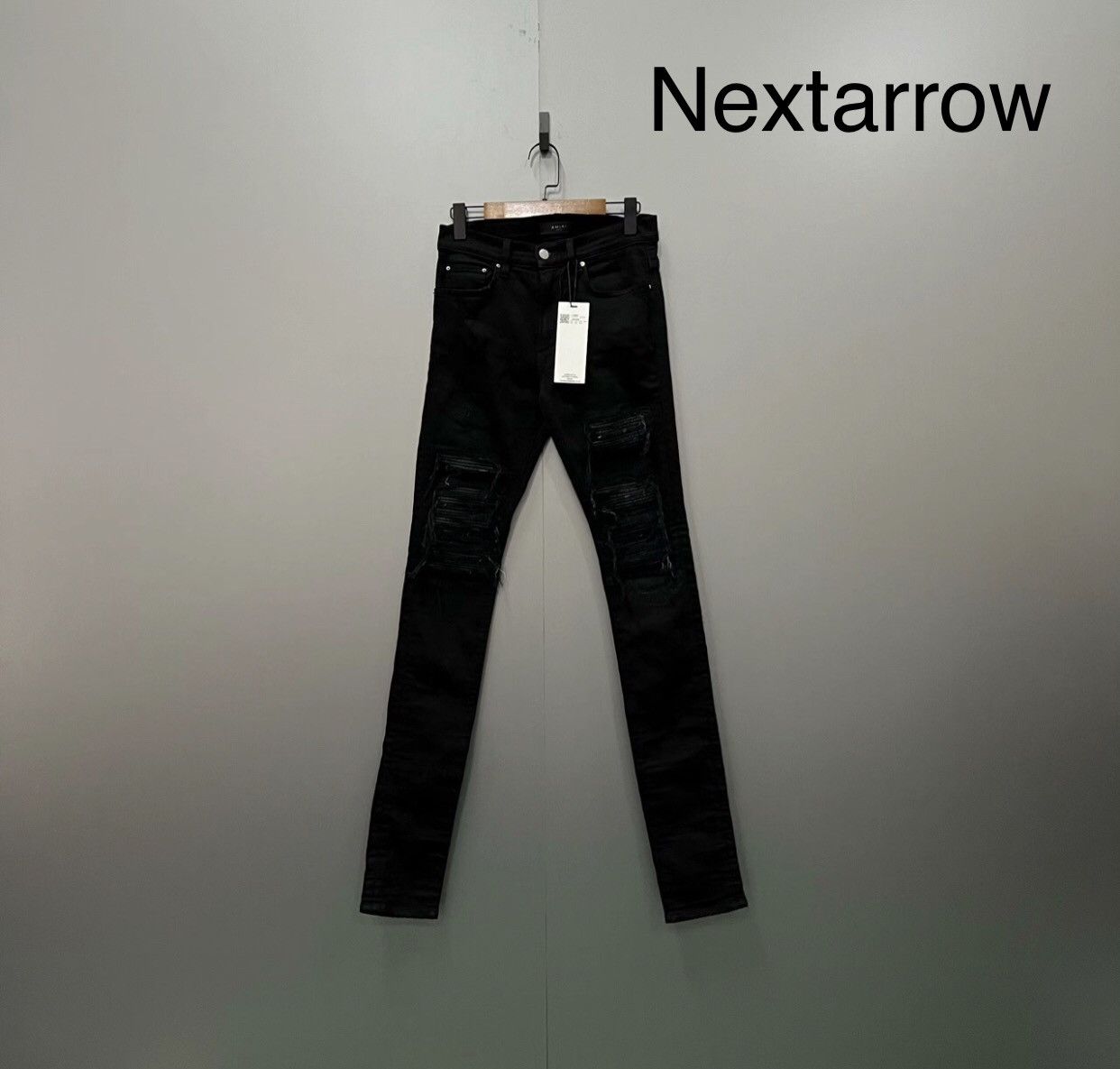 Amiri AMIRI black distressed patchwork jeans 2412-Nextarrow Size US 28 / EU 44 - 1 Thumbnail