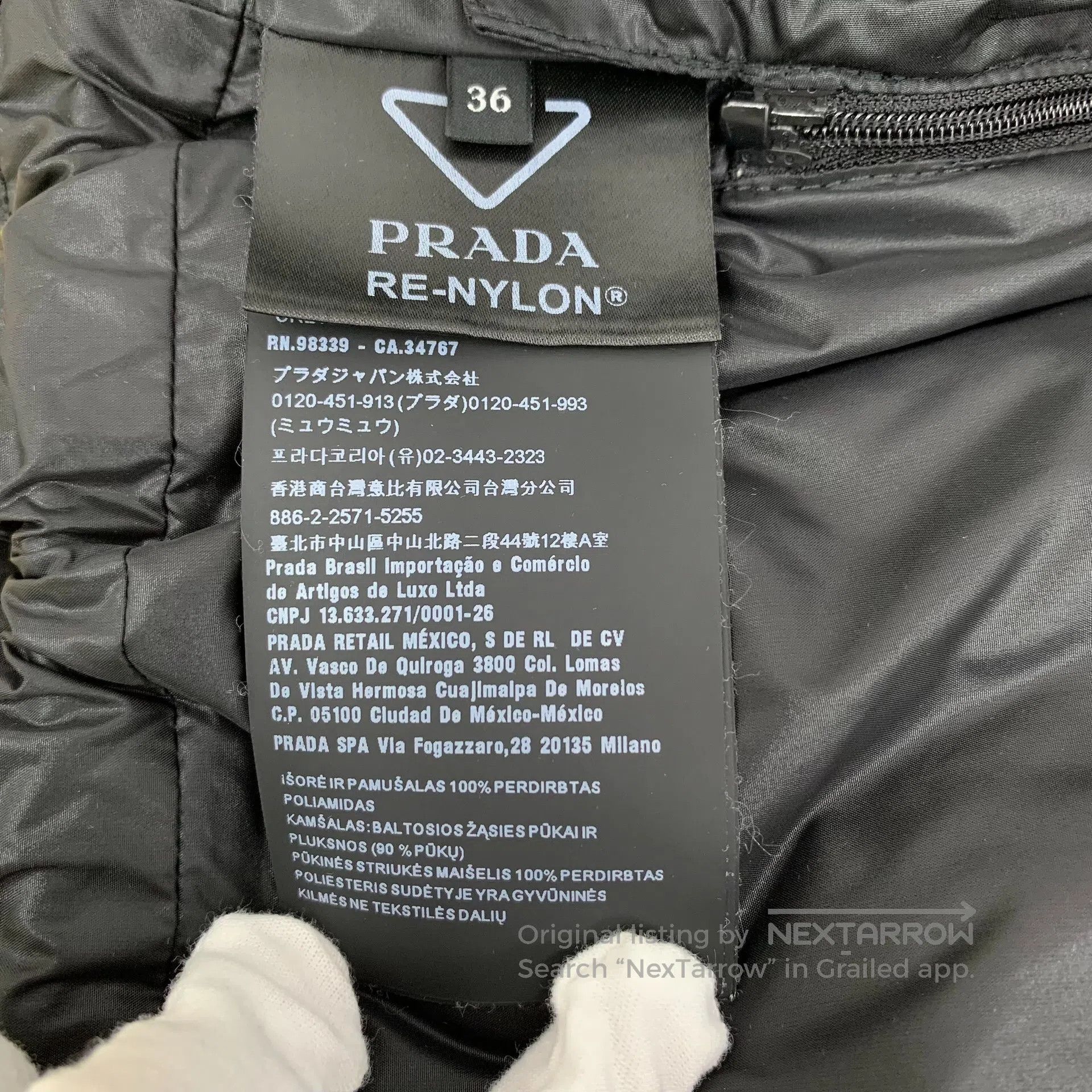 Prada Prada Black triangle label stand collar single-breasted lo Size XS / US 0-2 / IT 36-38 - 7 Thumbnail