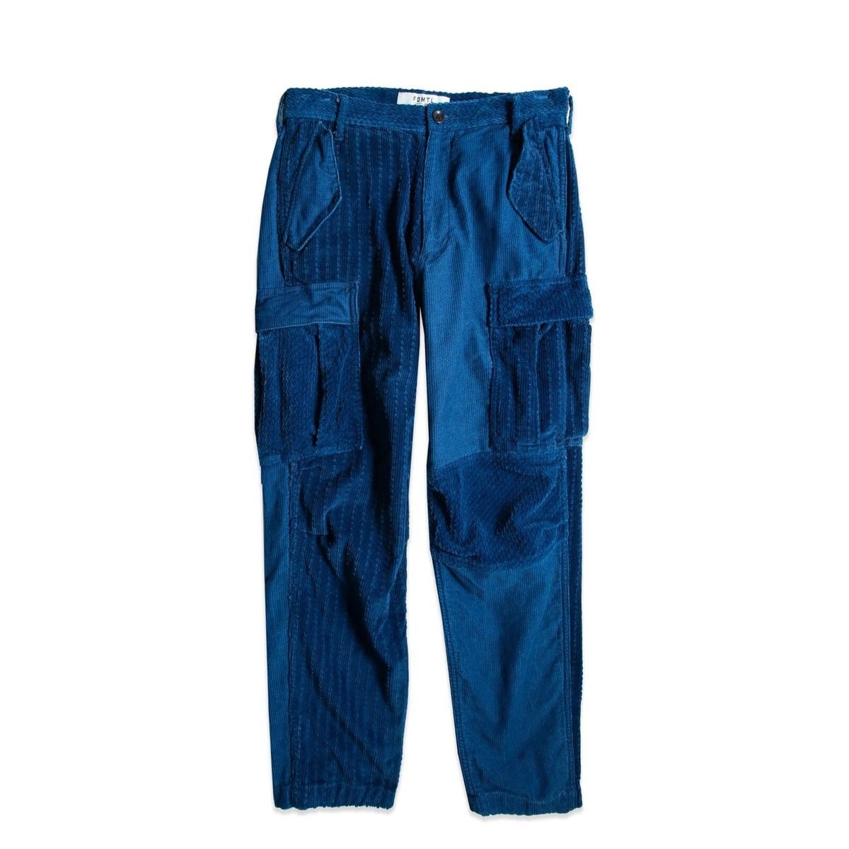 FDMTL Indigo Patchwork Corduroy Cargo Pants Size US 32 / EU 48 - 4 Thumbnail