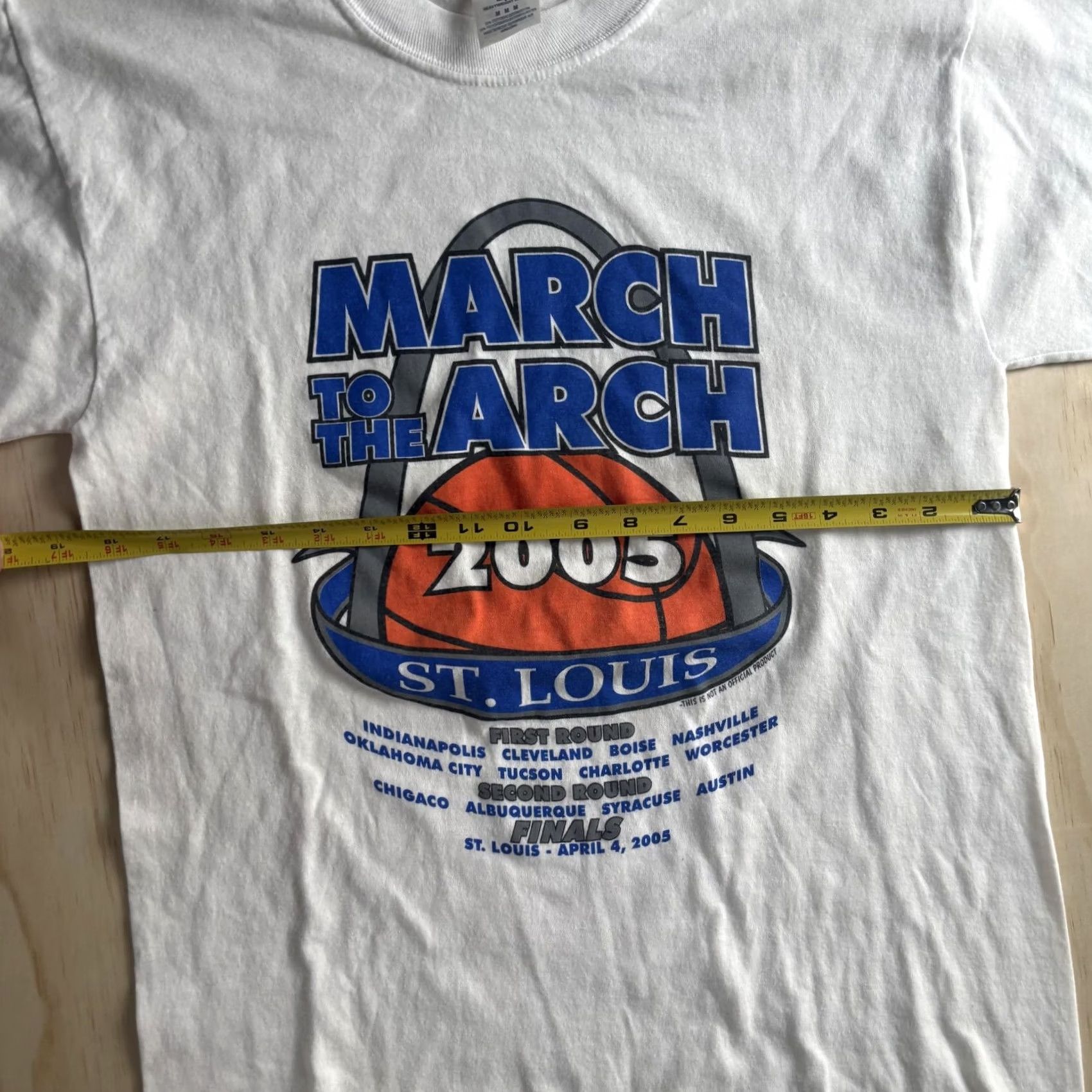 Jerzees VINTAGE Jerzees March To The Arch 2005 Shirt Mens M White T-Shirt Size US M / EU 48-50 / 2 - 4 Thumbnail