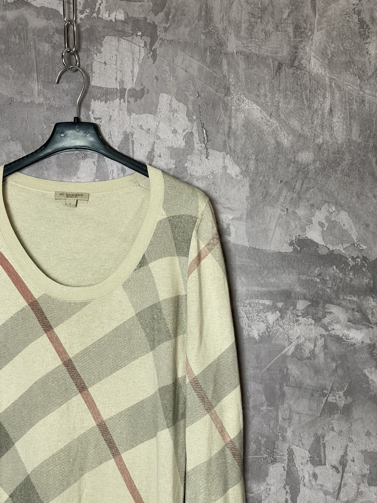 Burberry × Vintage Burberry Brit Nova Check Cashmere Wool Women's Sweater Size S / US 4 / IT 40 - 3 Thumbnail