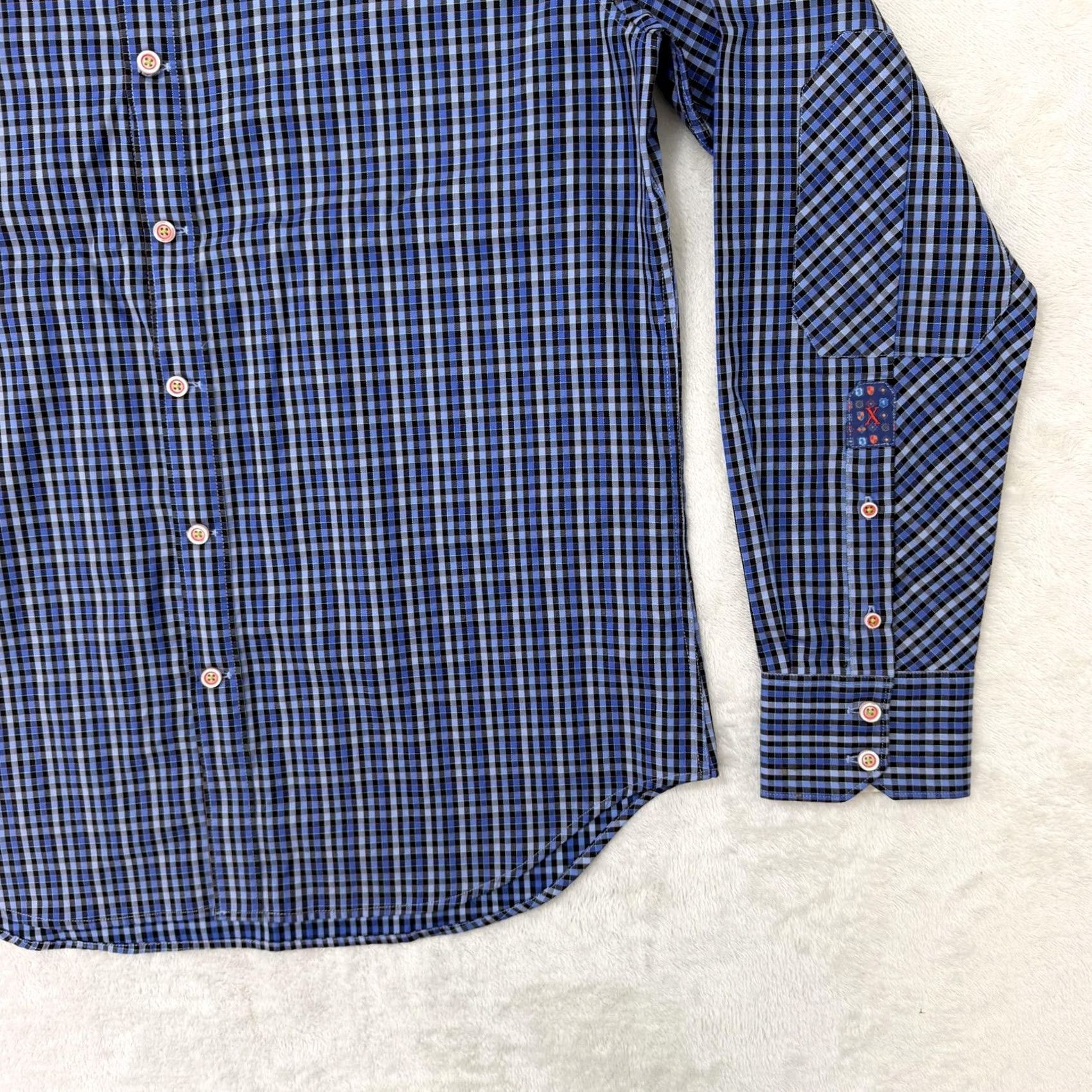 Robert Graham Robert Graham Shirt Mens Large Blue Check Tailored Fit Button Up Long Sleeve Size US L / EU 52-54 / 3 - 4 Thumbnail