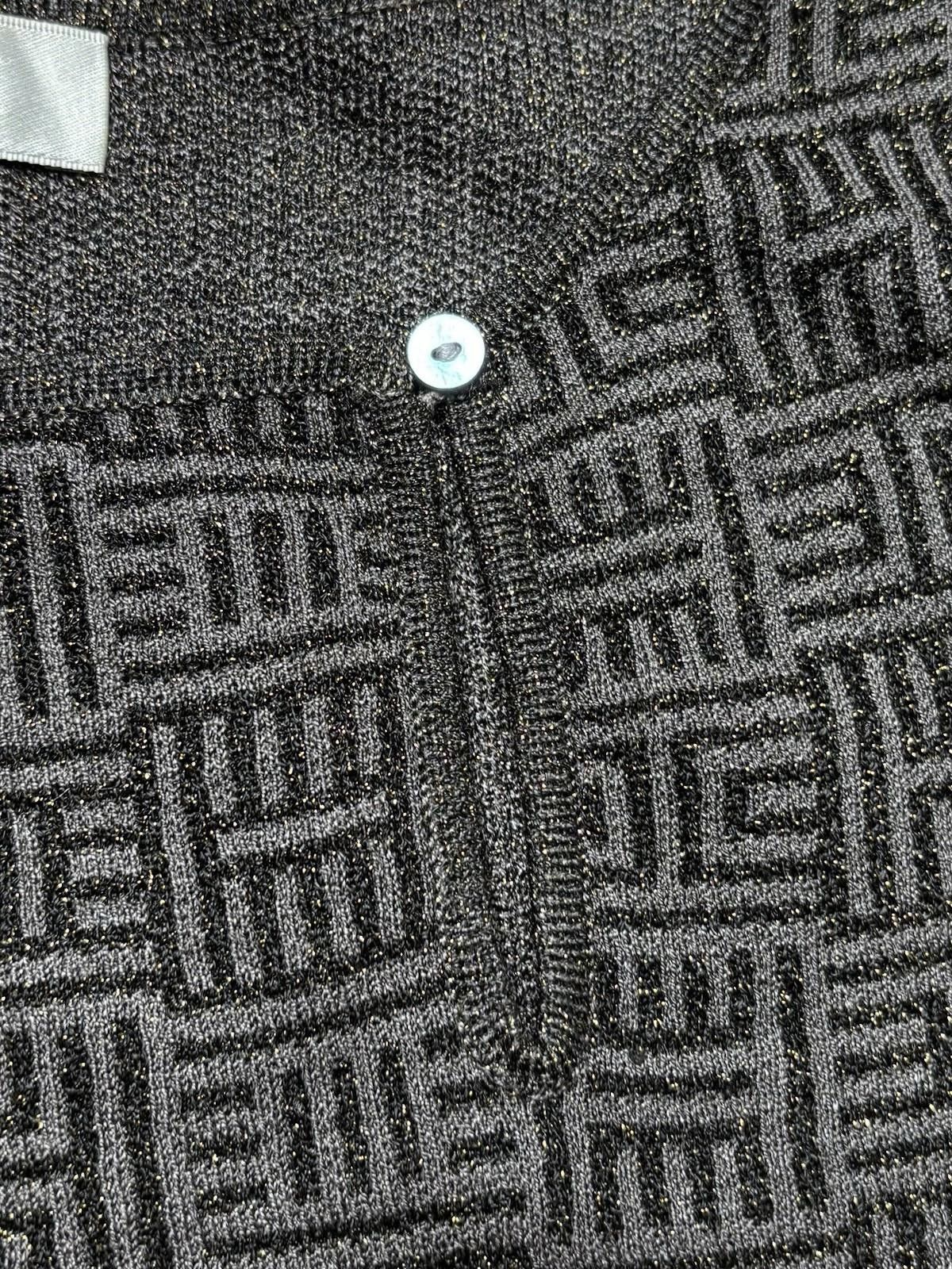Alfani Y2K Alfani Top Womens Medium Silk Metallic Geometric Keyhole Size M / US 6-8 / IT 42-44 - 5 Thumbnail