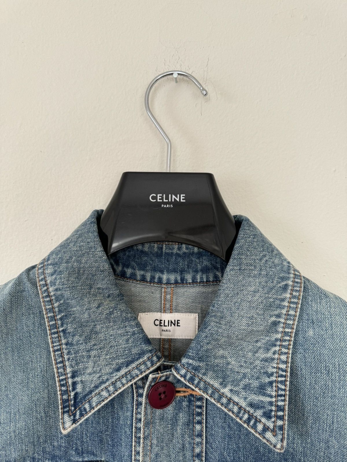 Celine × Hedi Slimane Runway — Celine Safari Denim Jacket Size US S / EU 44-46 / 1 - 8 Thumbnail