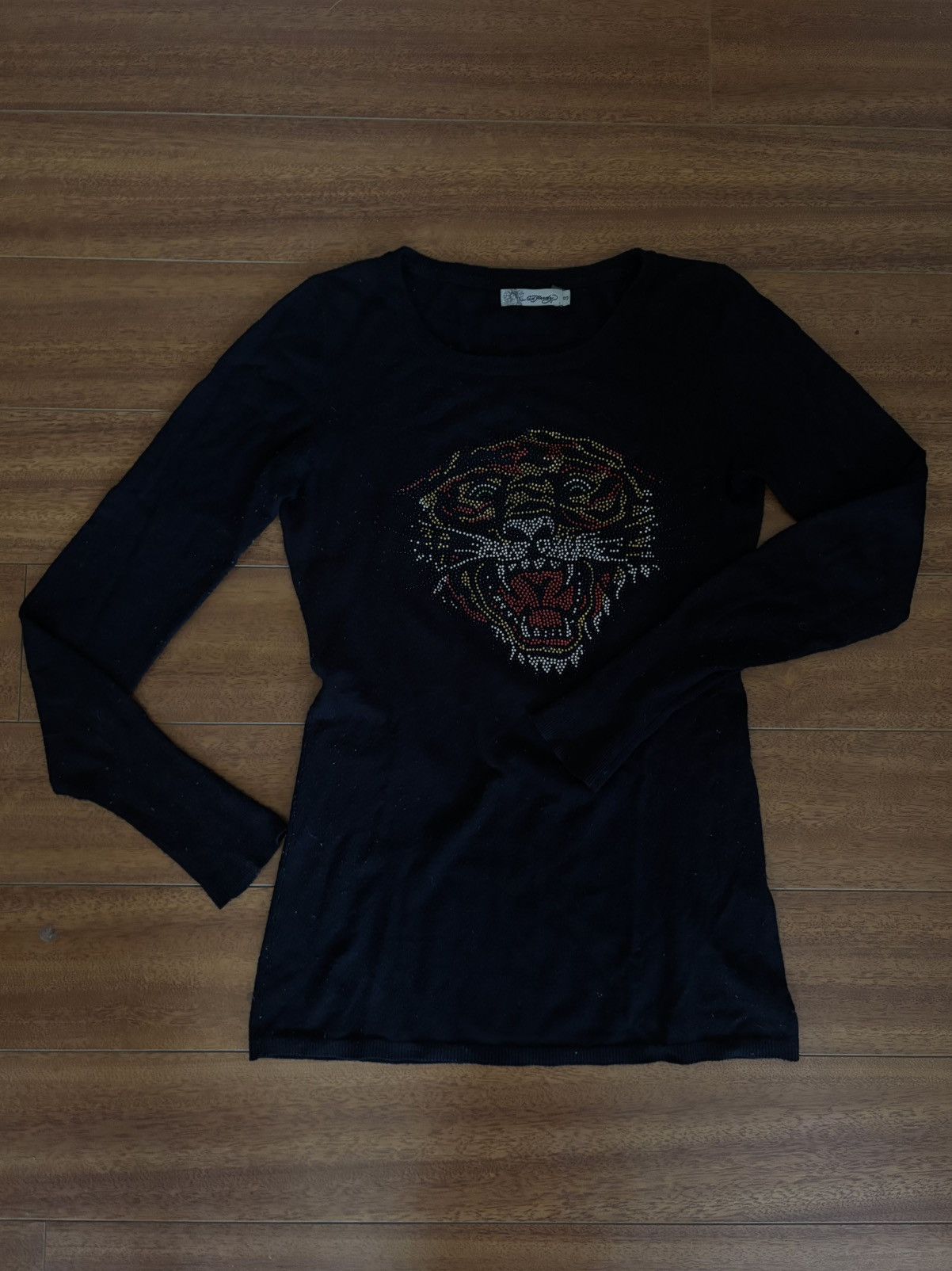 Ed Hardy Ed Hardy Rhinestone Tiger Long Sleeve Top Size S / US 4 / IT 40 - 1 Thumbnail
