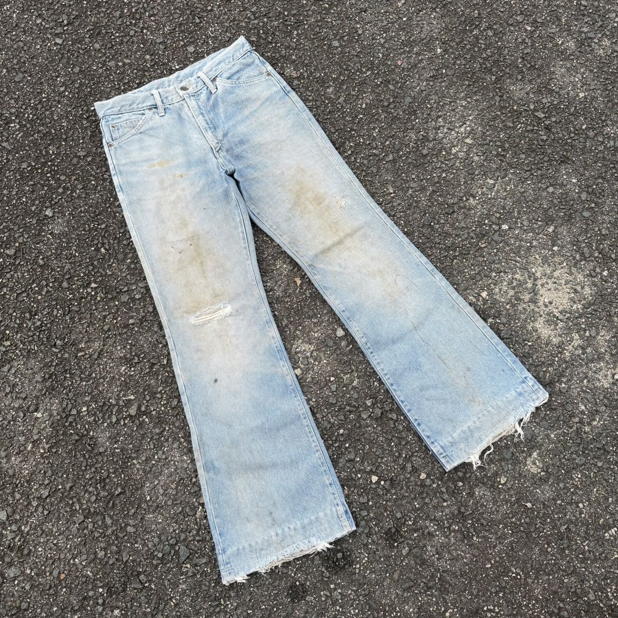 Japan Blue × Jean × Vintage VINTAGE BLUE WAY FLARE FADED RUSTY JEAN DENIM PANTS Size US 30 / EU 46 - 1 Thumbnail