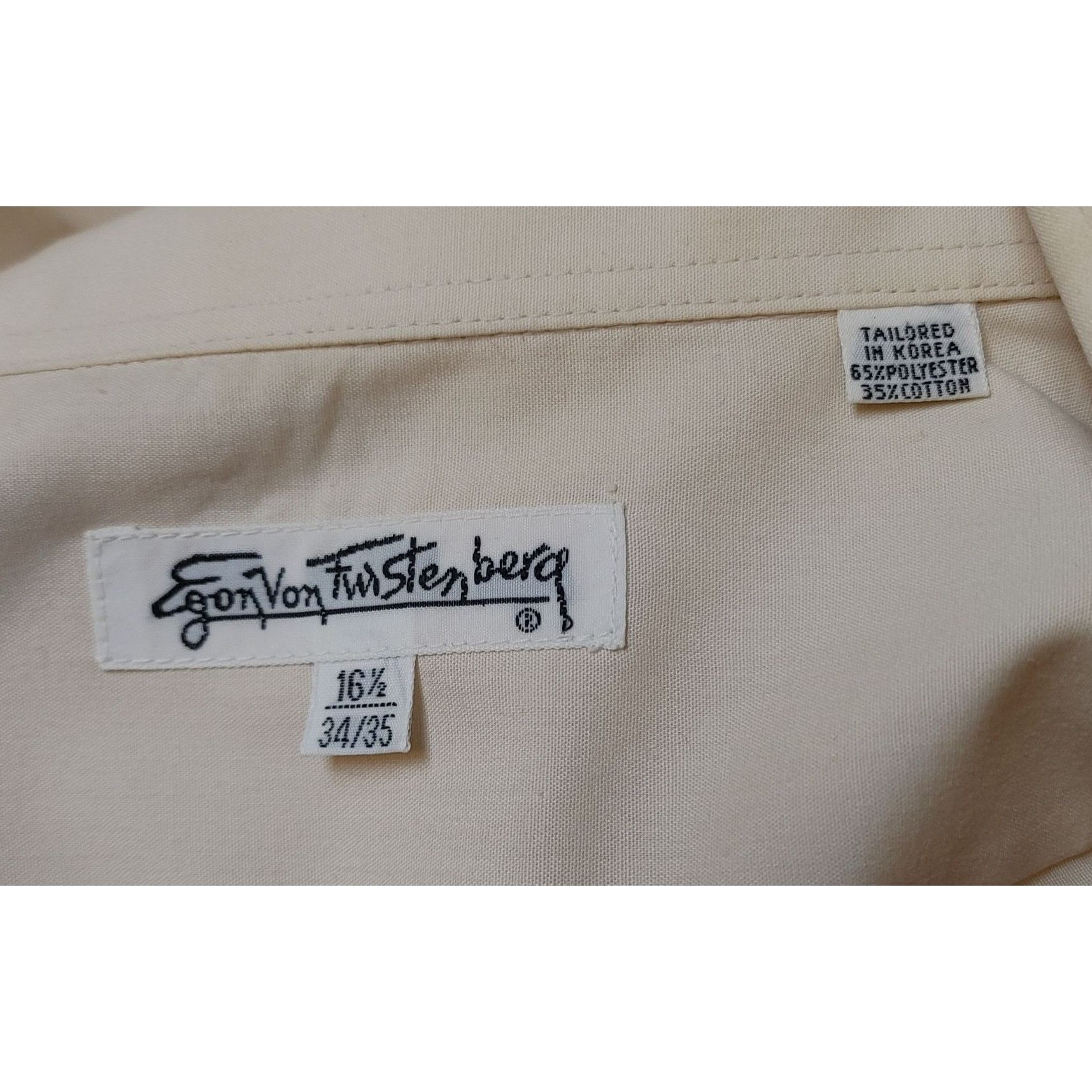 Other EGON VON FURSTENBERG Mens 16.5 34/35 Cream Button Up Dress S Size US M / EU 48-50 / 2 - 3 Thumbnail