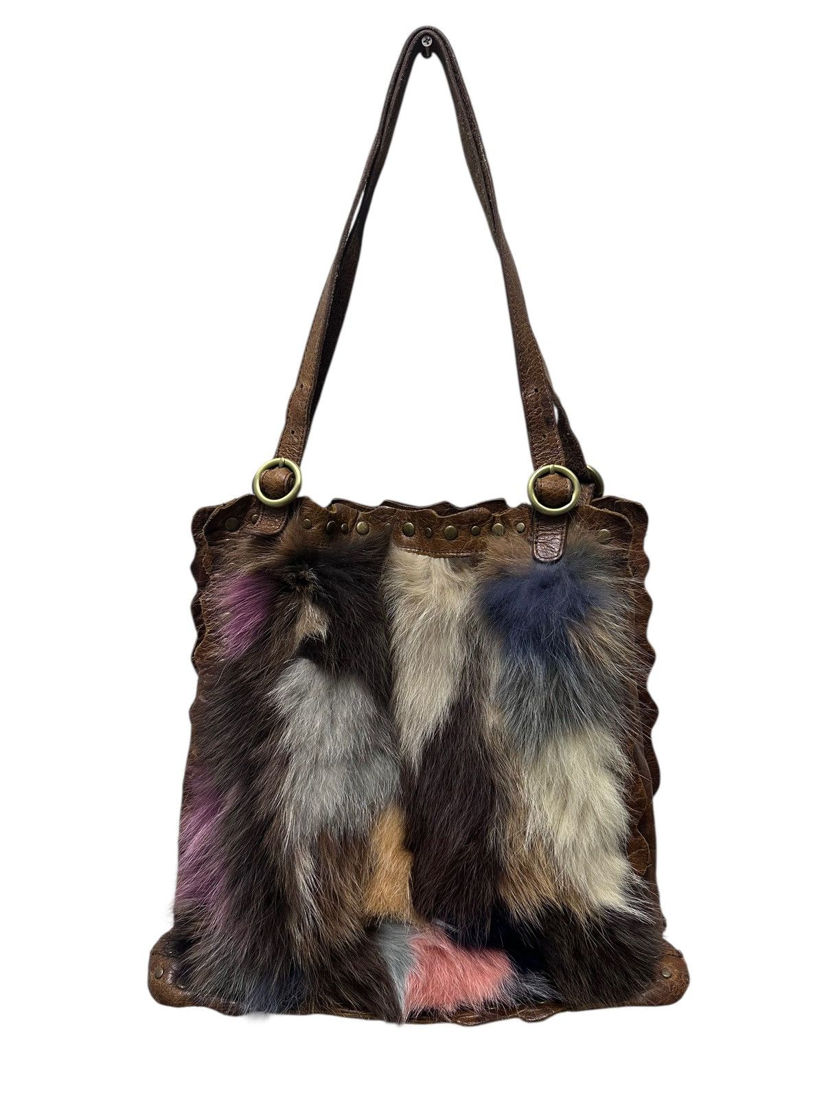 Japanese Brand RARE ‼️ Leather Crocodile Fur Multicolor Handbag Size ONE SIZE - 1 Thumbnail