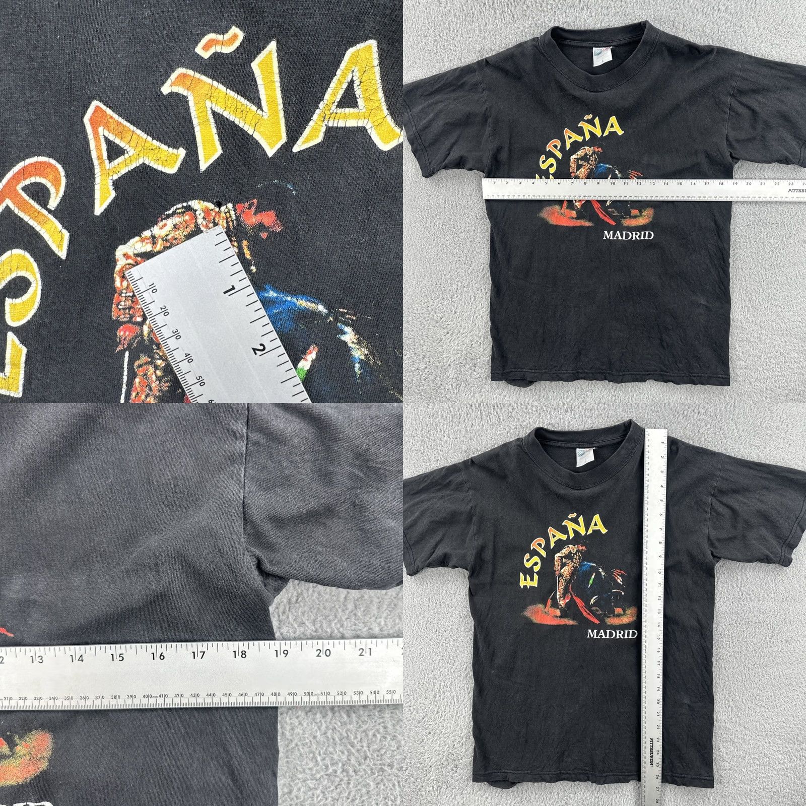 Vintage VINTAGE American Style T-Shirt Mens Large Black Bullfighter Madrid Graphic 90s Animals Shirt Size US L / EU 52-54 / 3 - 8 Thumbnail