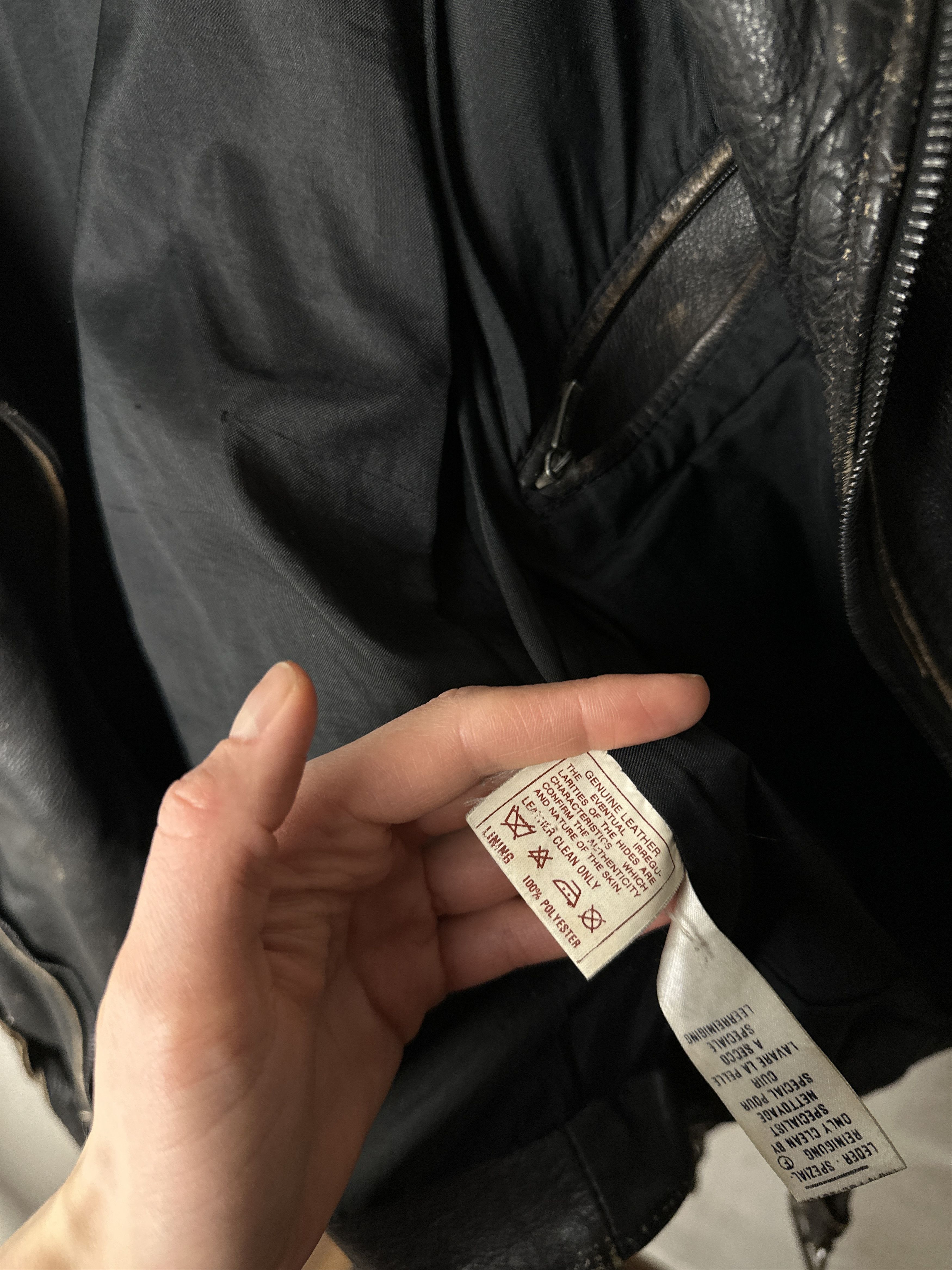 Genuine Leather Genuine Leather Bikers Black Jacket Size US XL / EU 56 / 4 - 10 Thumbnail