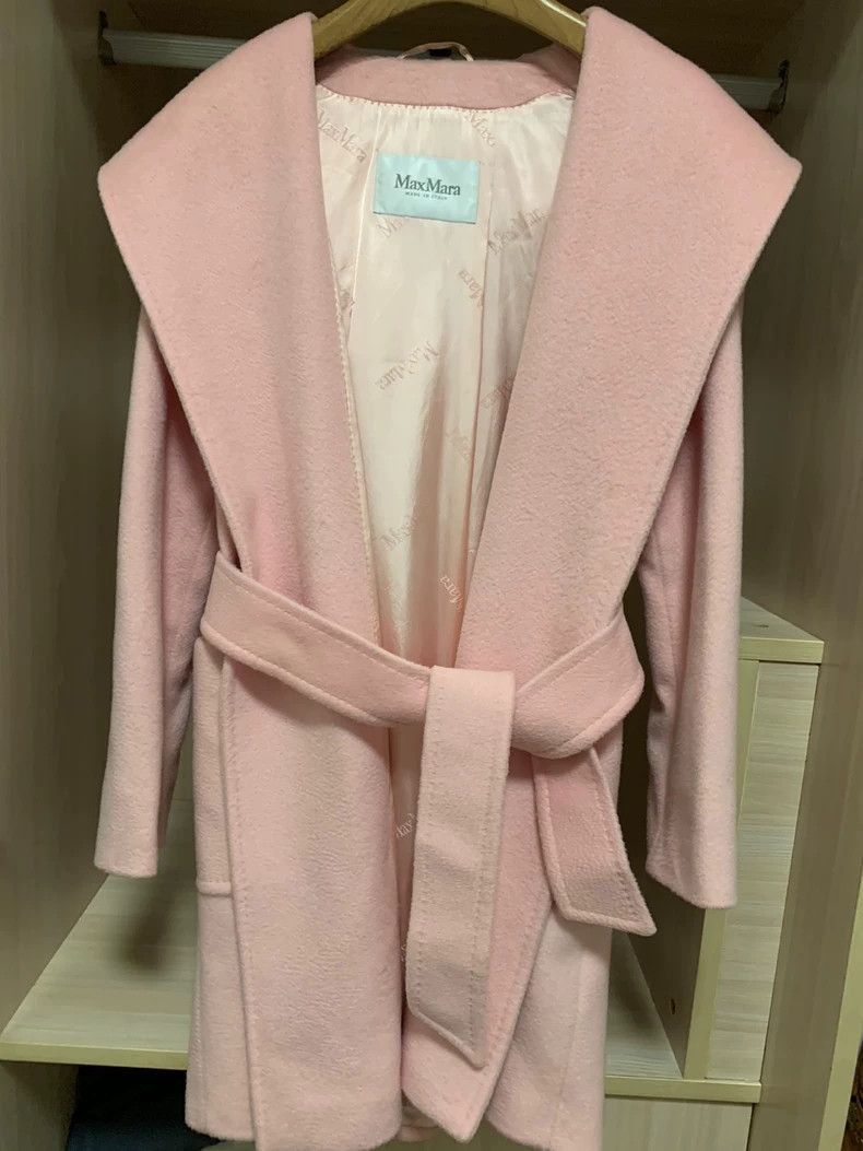 MaxMara Rialto Pink Hooded Coat-2508