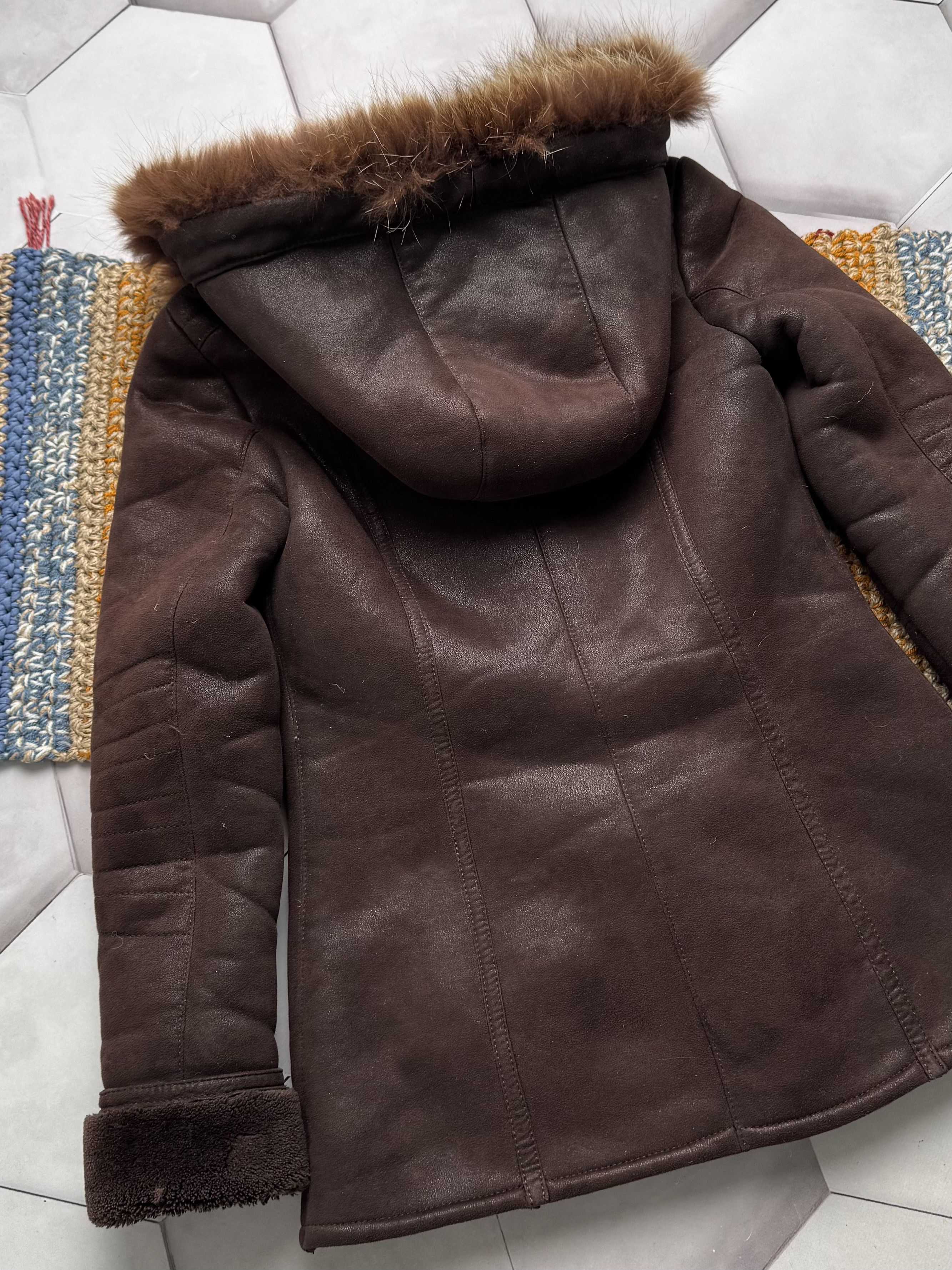 Vintage Vintage Faux Sheepskin Hooded Coat (E4) Size L / US 10 / IT 46 - 6 Thumbnail
