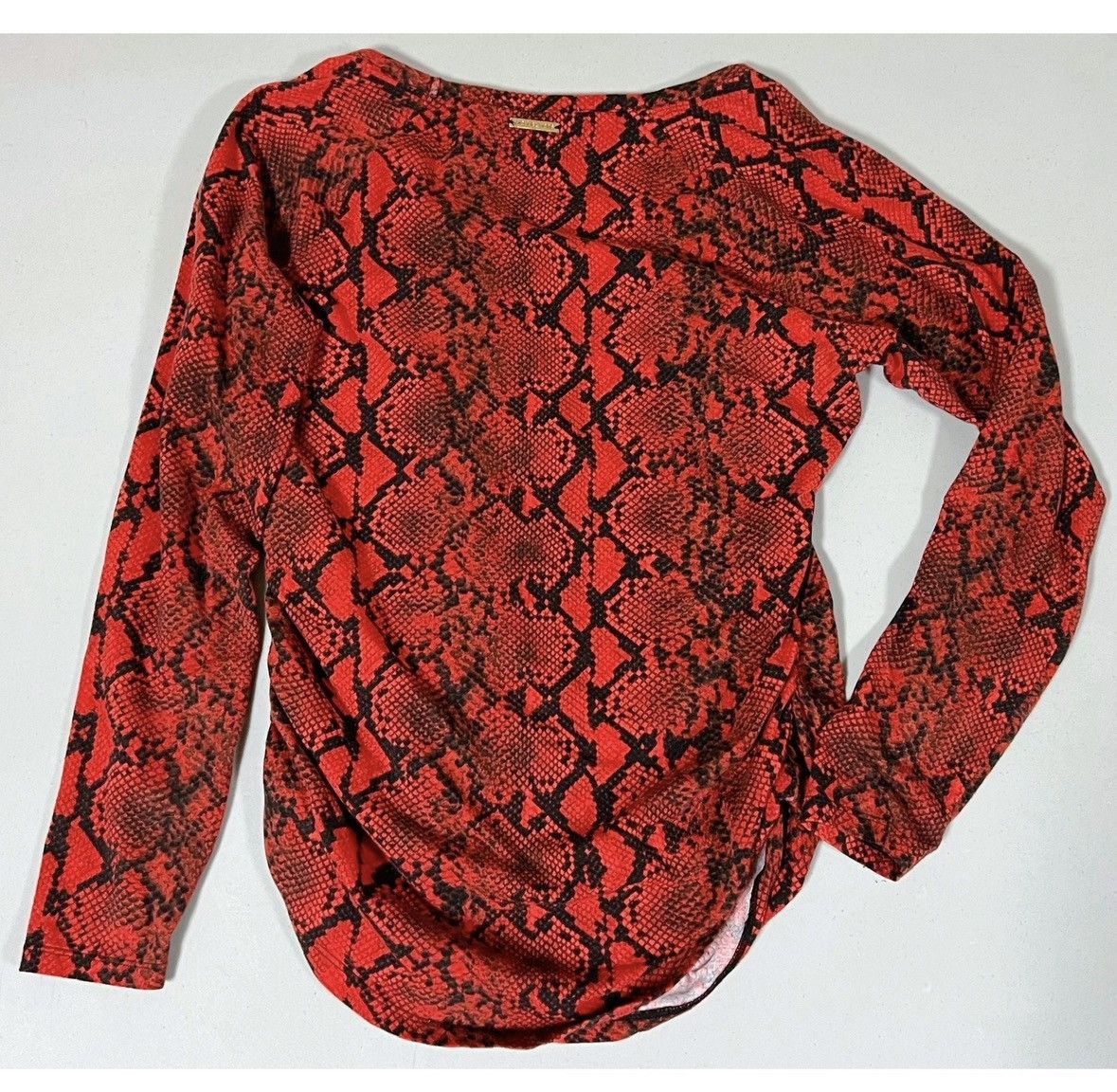 Michael Kors Michael Kors Red Snakeskin Print Shirt Top Blouse Size M ♥️✨ Size M / US 6-8 / IT 42-44 - 4 Thumbnail