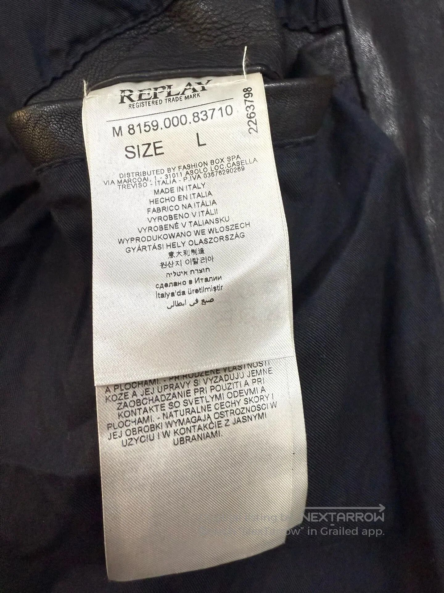 Replay Replay Men's Leather Motorcycle Jacket. Size US L / EU 52-54 / 3 - 5 Thumbnail