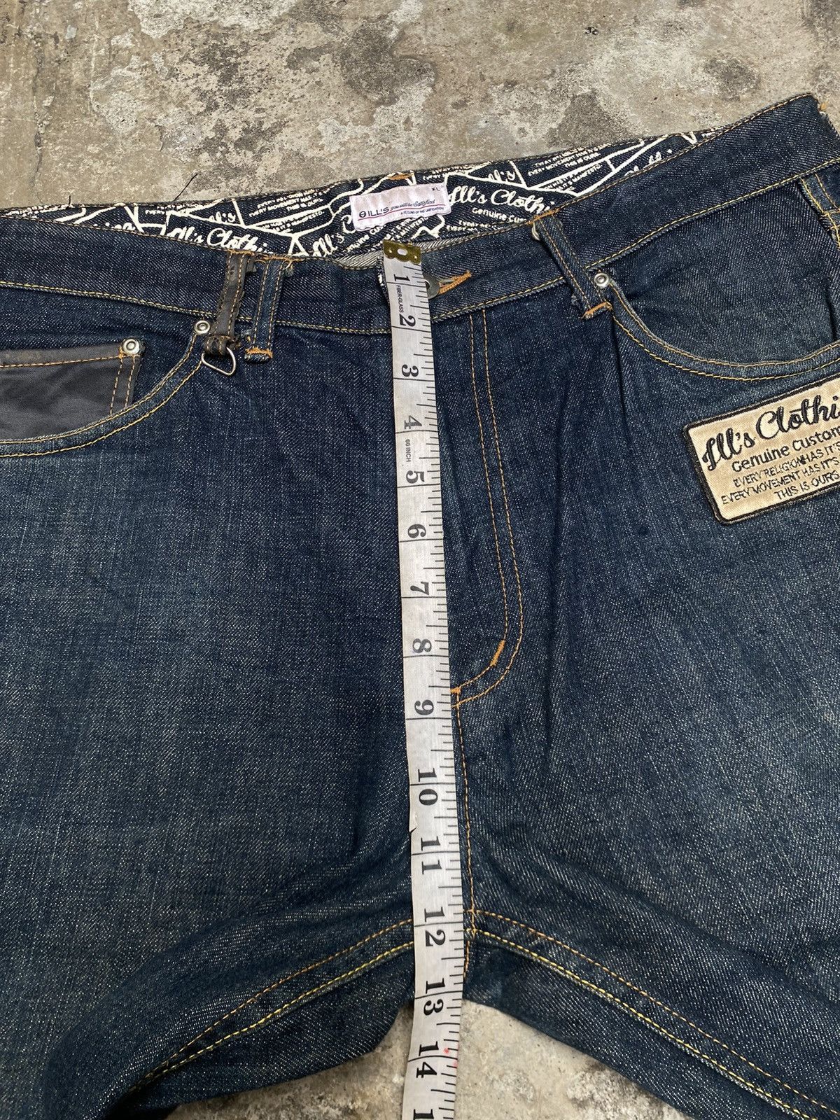 Japanese Brand I’lls Clothing Yellow Embroidered Beyond Script Deep Blue Size US 36 / EU 52 - 8 Thumbnail