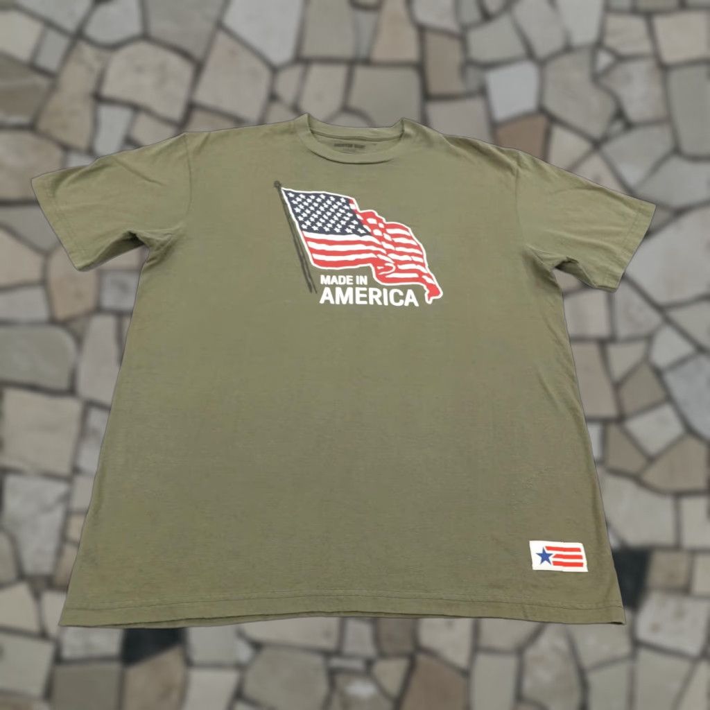 Vintage American Giant Shirt Mens XL Green USA Flag Short Sleeve Tee Patriotic Cotton Crew Neck Size US XL / EU 56 / 4 - 1 Thumbnail