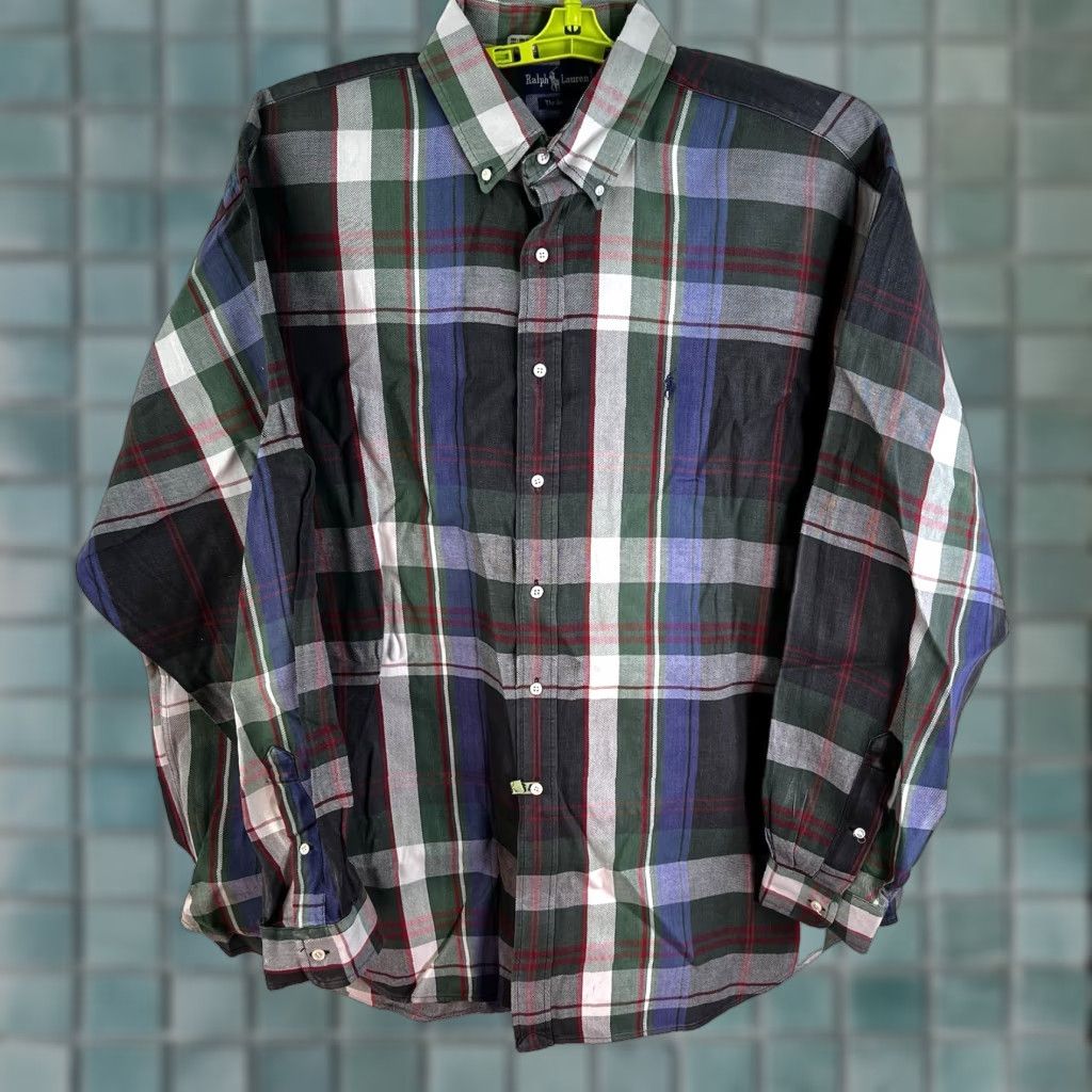 Ralph Lauren VINTAGE Ralph Lauren Men’s Big Shirt Plaid Button-Up 2XL Green/Blue Casual Classic Size US XXL / EU 58 / 5 - 1 Thumbnail