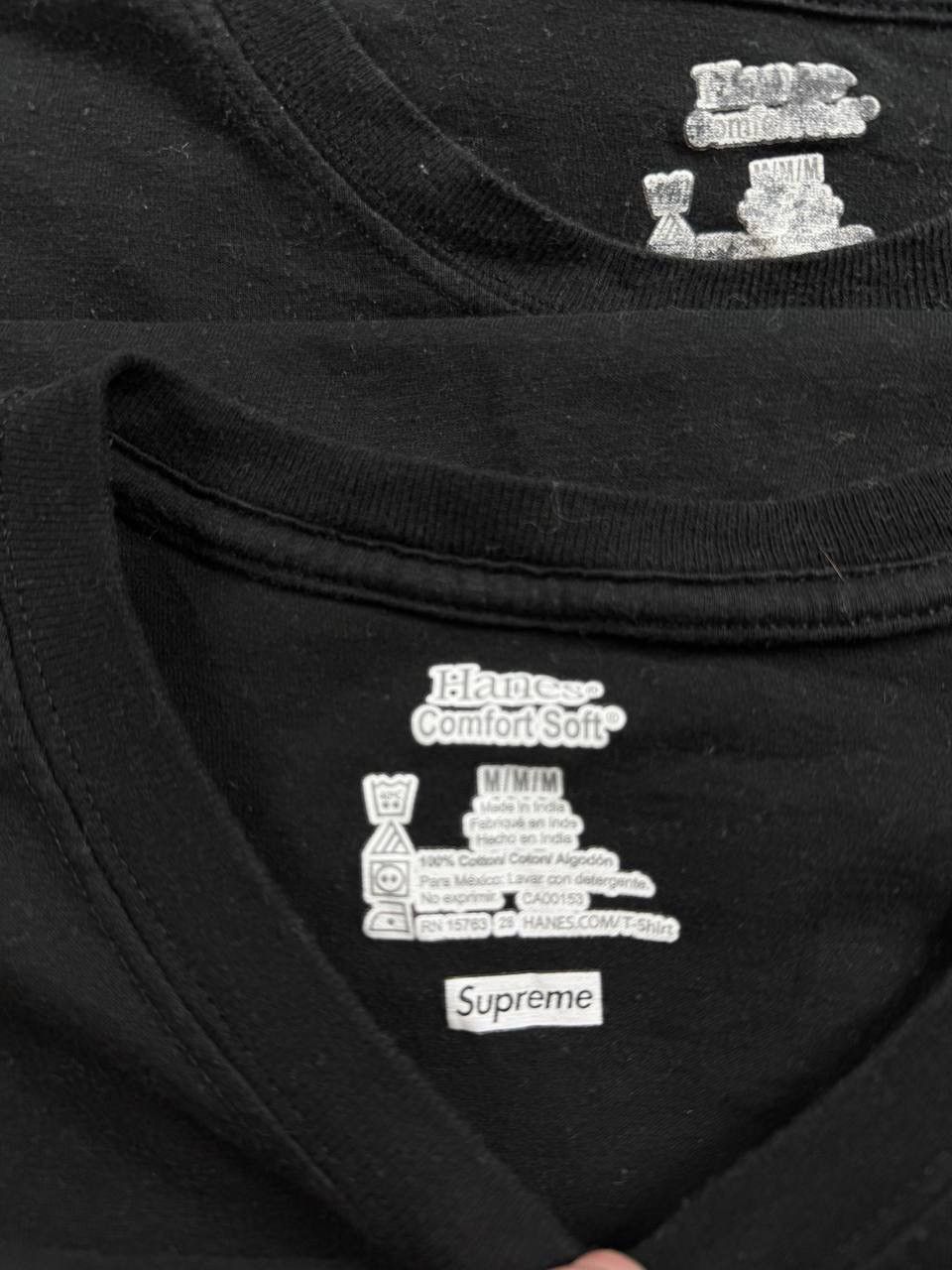 Supreme x5 Supreme Hanes Men’s M Size Black Comfort Soft Basic Cotton Jersey T-Shirt Tee Size US M / EU 48-50 / 2 - 8 Thumbnail