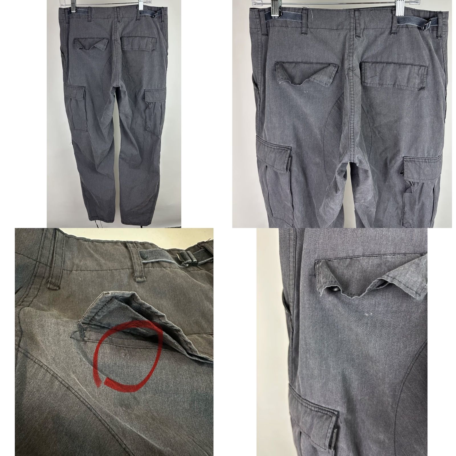 Vintage VINTAGE Army Cargo Pants 34x32 ACTUAL SLIM FIT Black 80s 90s Casual Mens Pants Size US 34 / EU 50 - 9 Thumbnail