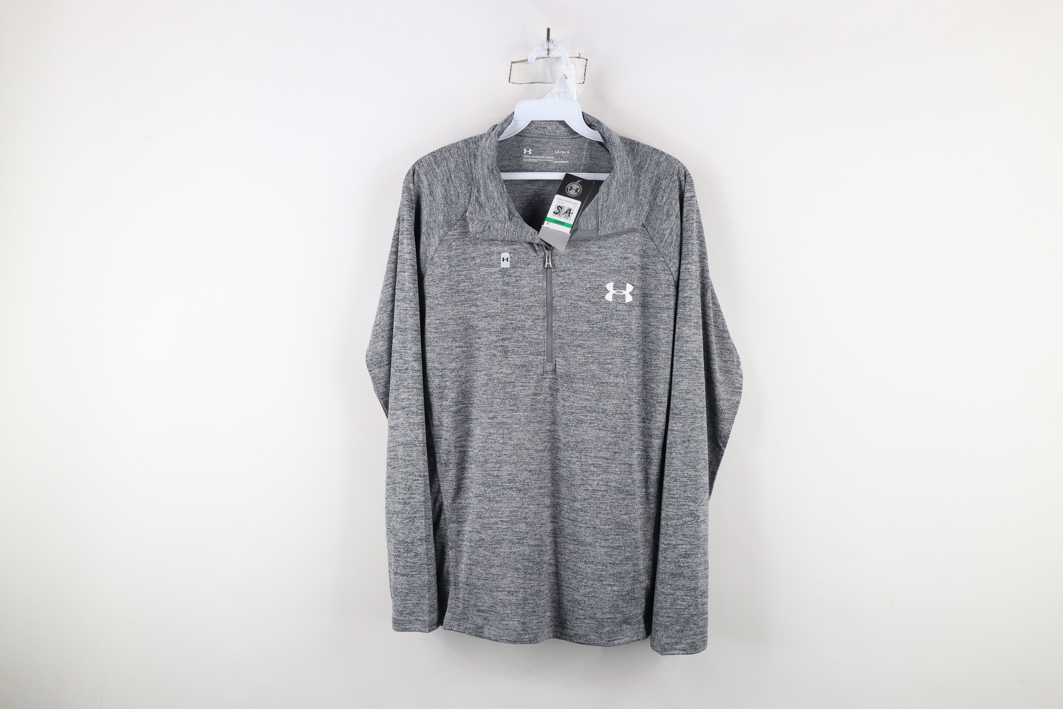 Under Armour × Vintage New Under Armour HeatGear Half Zip Pullover Jacket Top Gray Size L / US 10 / IT 46 - 1 Thumbnail