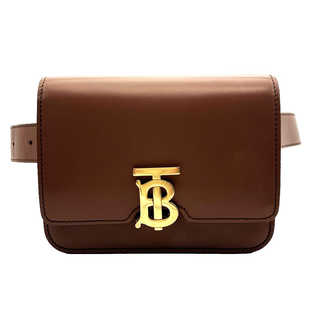 Burberry BURBERRY Calfskin TB Belt Bag Brown Size ONE SIZE - 1 Thumbnail