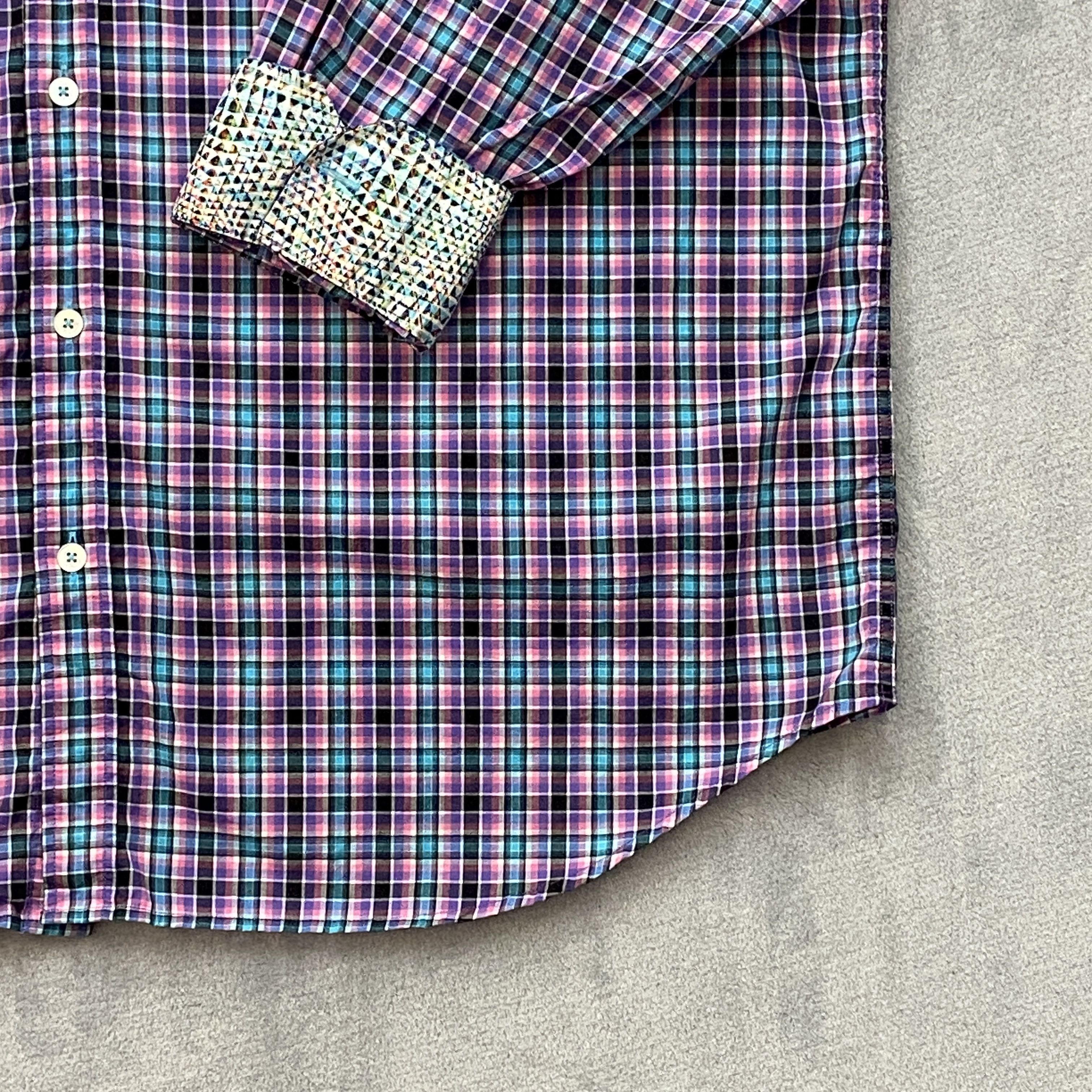 BUGATCHI Men 3XL Classic Fit Colorful Flip-Cuff Pocket Long Sleeve Size US XXL / EU 58 / 5 - 8 Thumbnail