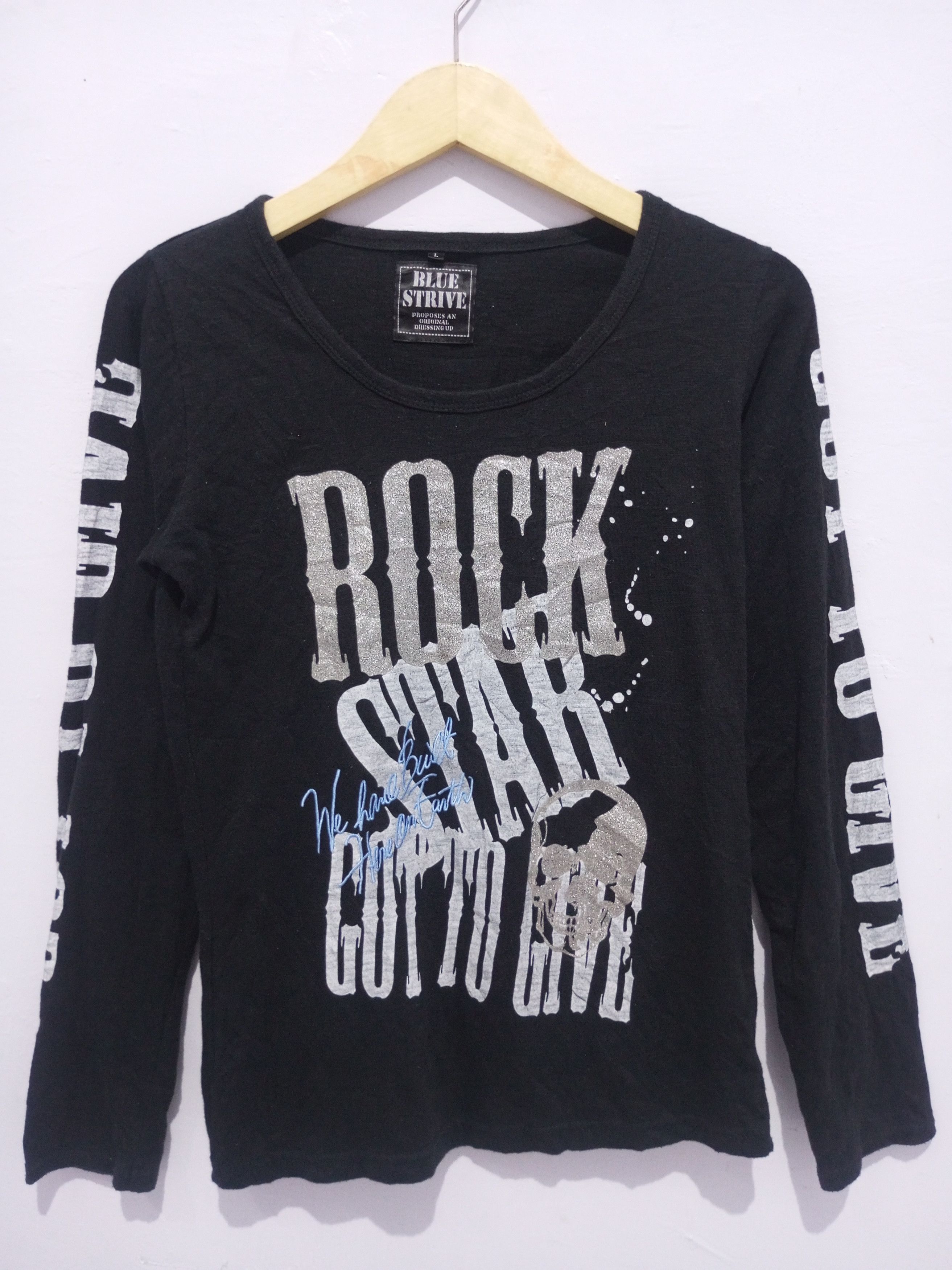 Hysteric Glamour × Japanese Brand Japanese Blue Strive "Got to give" long sleeve tshirt Size US M / EU 48-50 / 2 - 1 Thumbnail