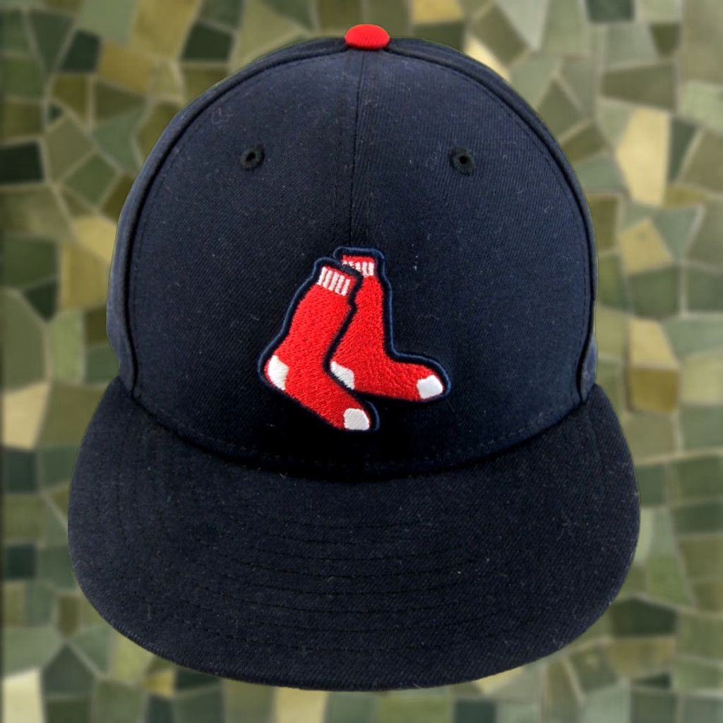 New Era Boston Red Sox Navy Blue Official On Field Cap New Era 59 Fifty Hat 7 3/8 Size ONE SIZE - 1 Thumbnail
