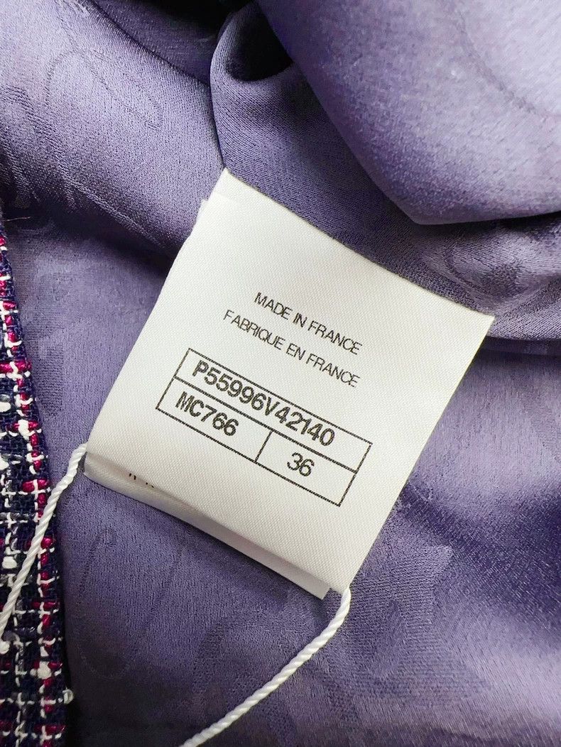 Chanel Chanel 17P purple lapel striped tweed coat Size XS / US 0-2 / IT 36-38 - 6 Thumbnail