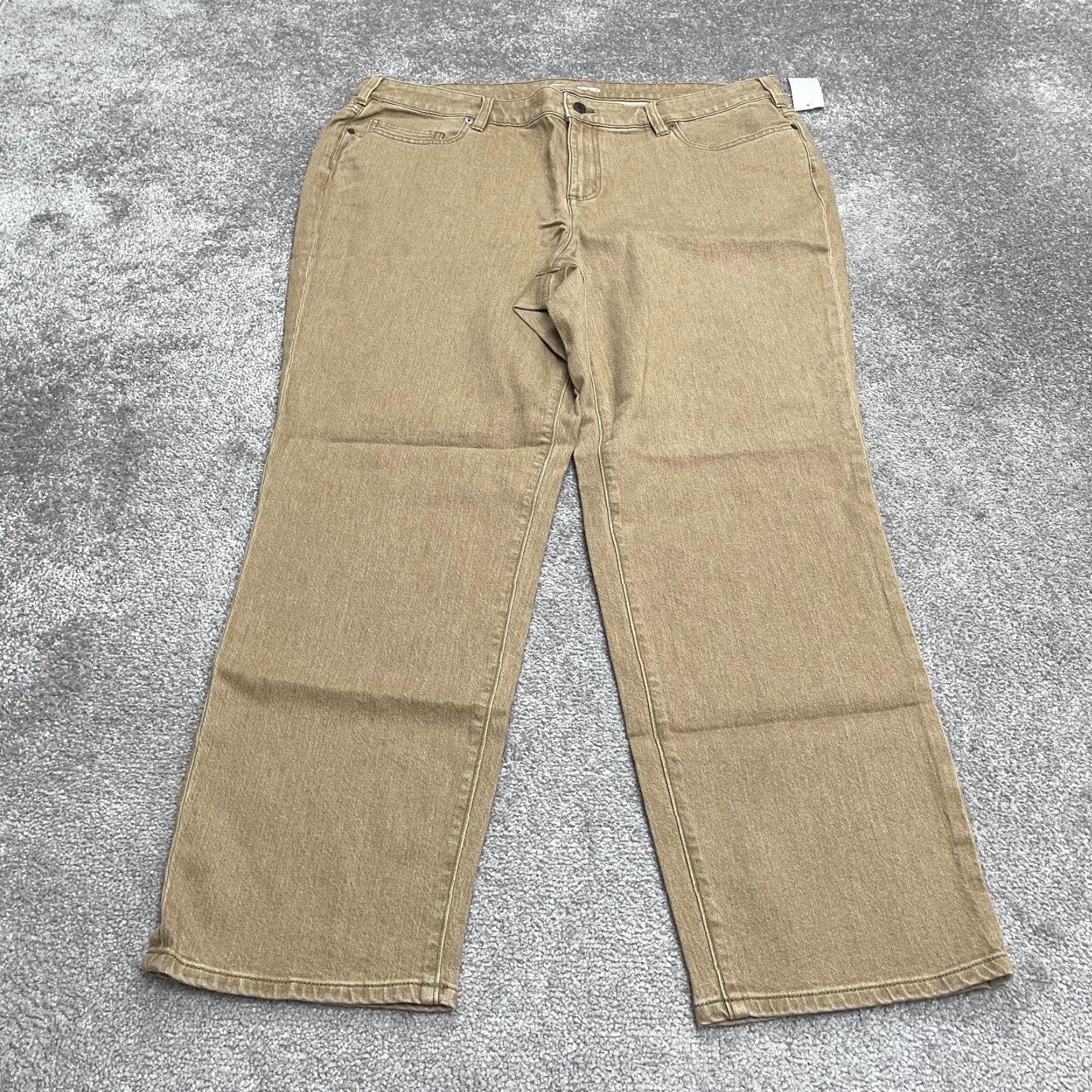 Lands' End Lands' End Jeans Womens 20W Straight Denim 42x30 NWT Brown City Preppy Casual - Mens/Womens? Size 42" / US 20 - 2 Thumbnail