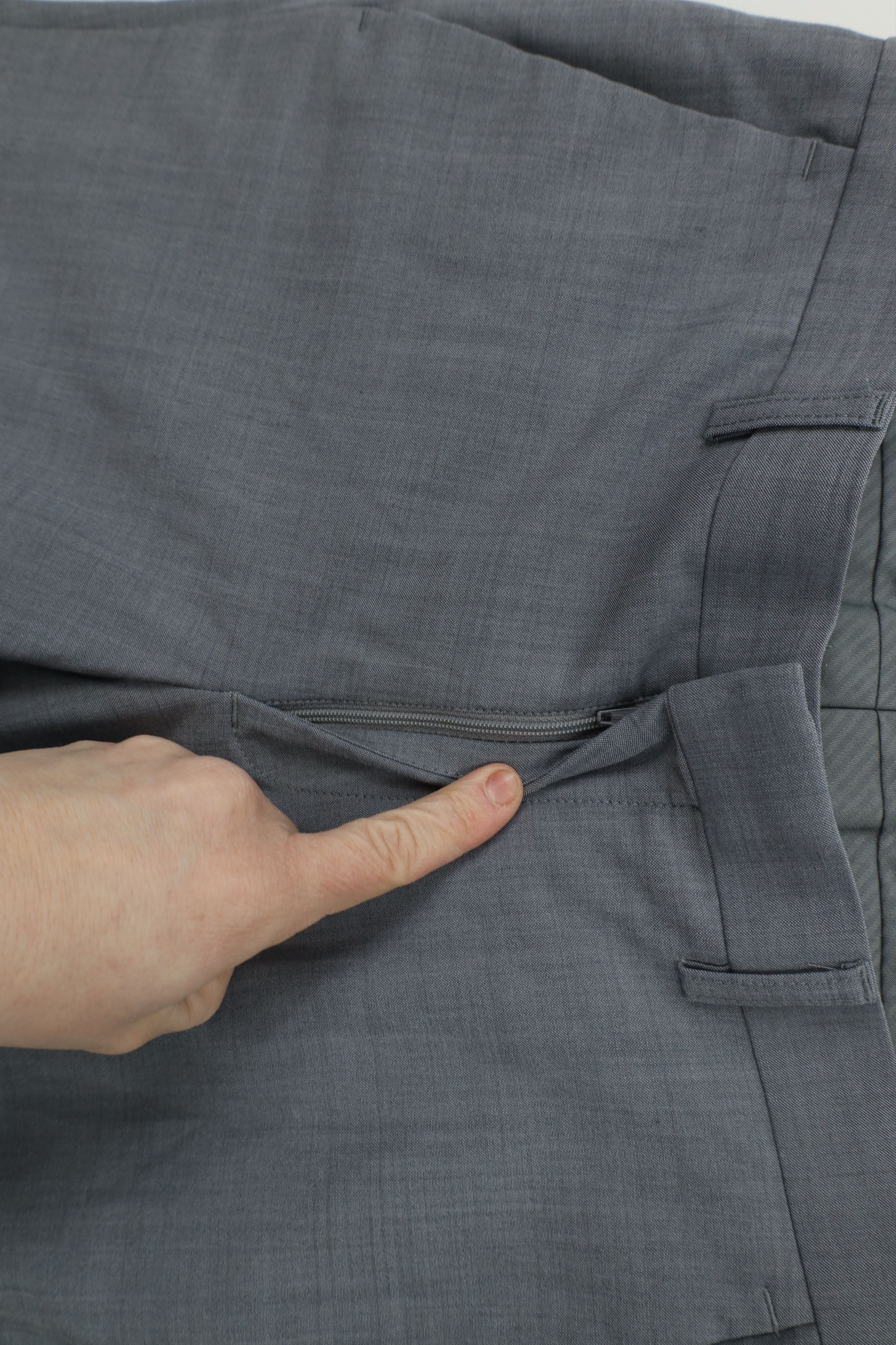 Express × Vintage Express Slim Fit Chambray Wool Blend Chinos Chino Pants Gray Size US 29 - 5 Thumbnail