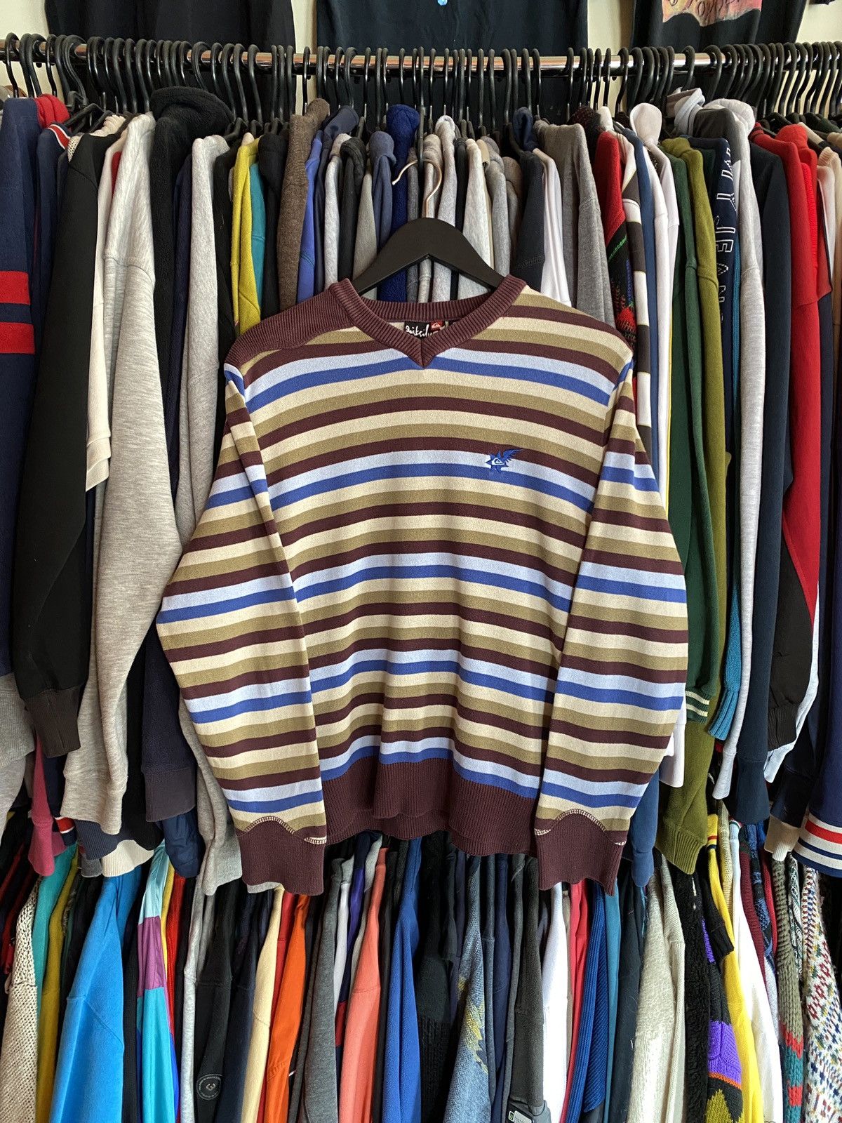 Quiksilver VINTAGE QUIKSILVER STRIPED SWEATER Y2k Surf Size US S / EU 44-46 / 1 - 1 Thumbnail