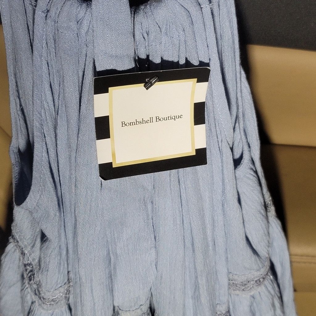 Other NWT Illa Illa Flowy Blue Blouse with Lace Detailing Size L / US 10 / IT 46 - 6 Thumbnail