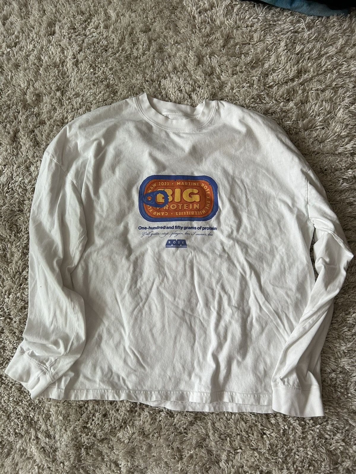 image of Martinez Rose X The Hillbillies Long Sleeve T Shirt in White, Men's (Size Medium)