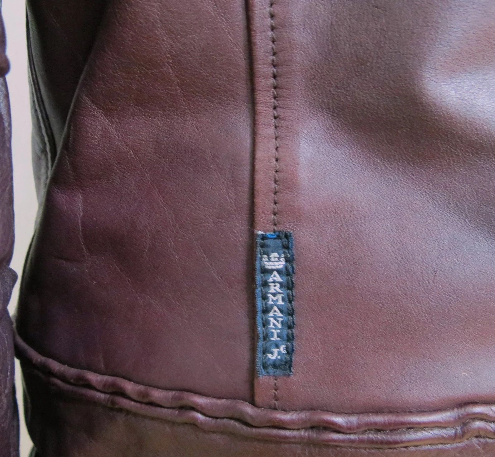 Giorgio Armani Armani Jeans Lux Rosewood Leather Jacket Size US S / EU 44-46 / 1 - 5 Thumbnail