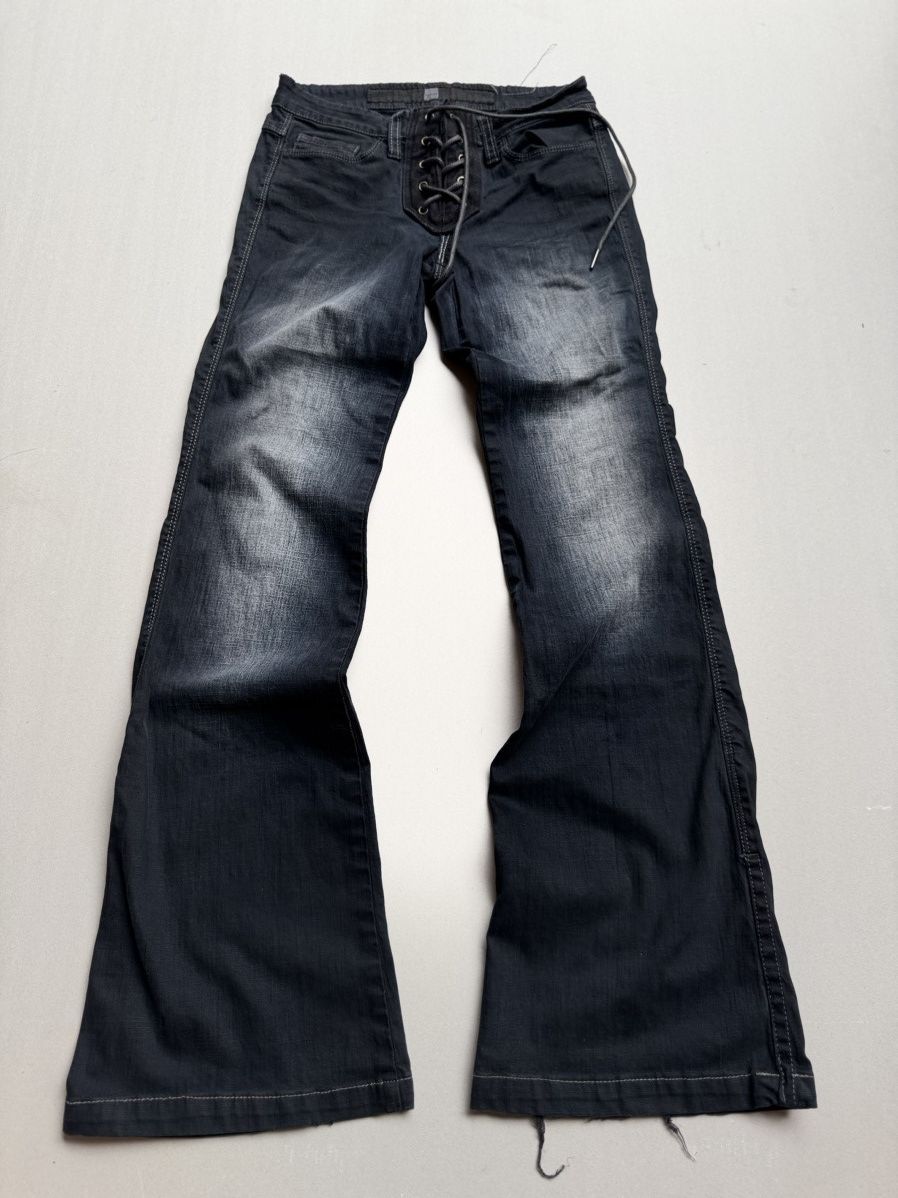 Japanese Brand Mfg lace up flare jeans ( custom ) Size US 26 / EU 42 - 1 Thumbnail