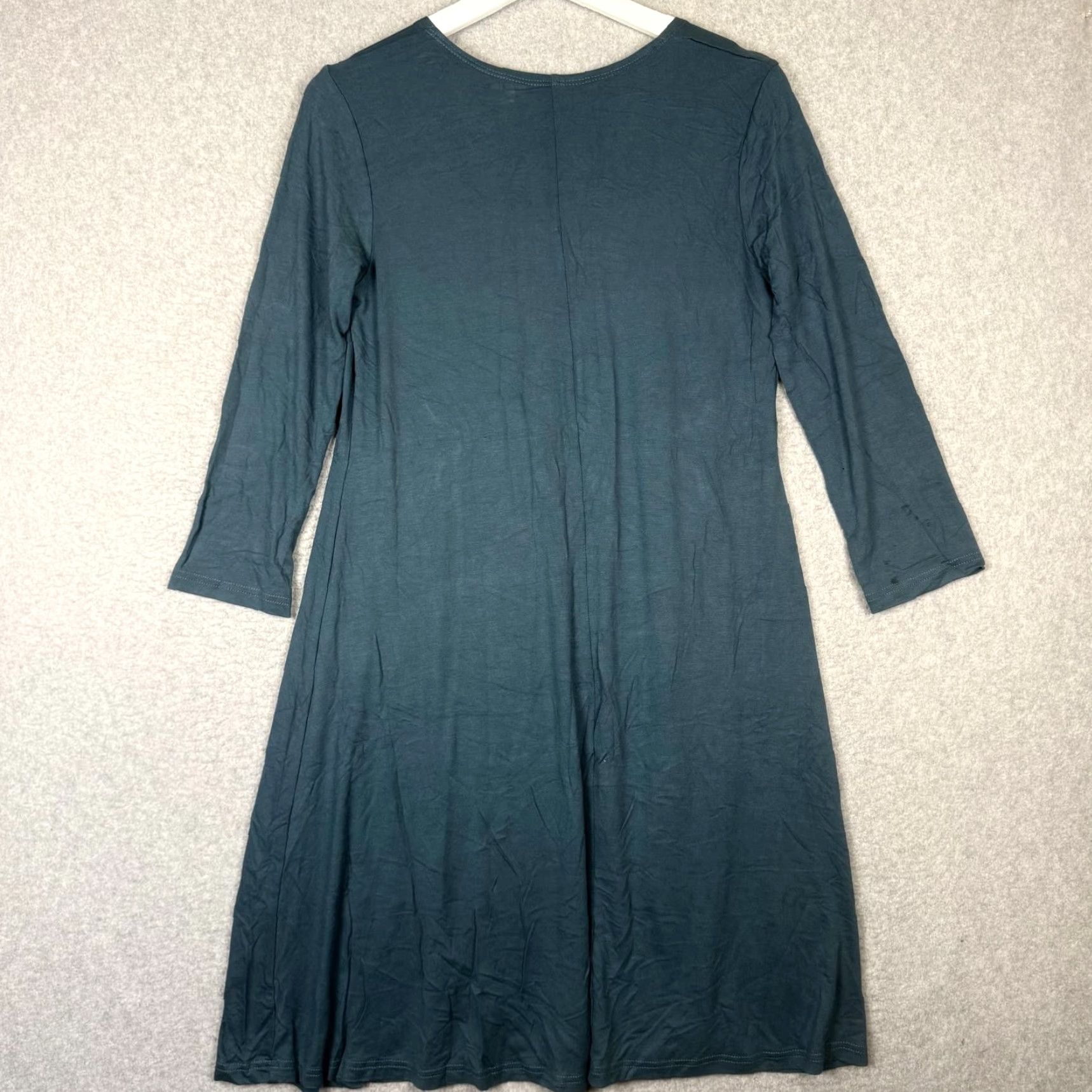 Vintage Garnet Hill Dress Women's XS Blue Viscose 3/4 Sleeve Scoop Neck A Line Knee Length Womens XS Dress Size XS / US 0-2 / IT 36-38 - 6 Thumbnail