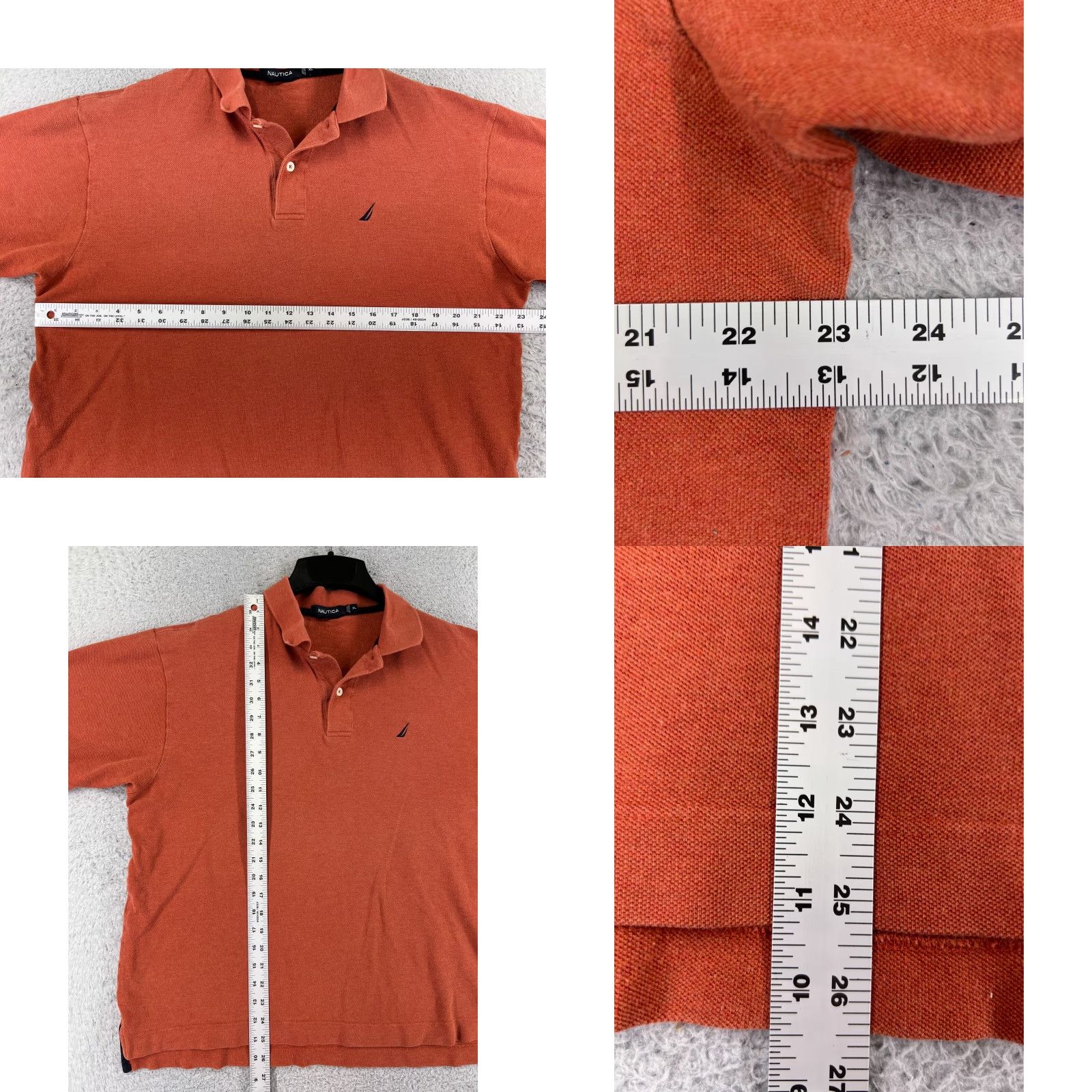 Nautica Nautica Polo Shirt Mens XL Orange 100% Cotton Knit Golf Shirt Outdoor Driving Slim Short Sleeve Mens Size US XL / EU 56 / 4 - 8 Thumbnail