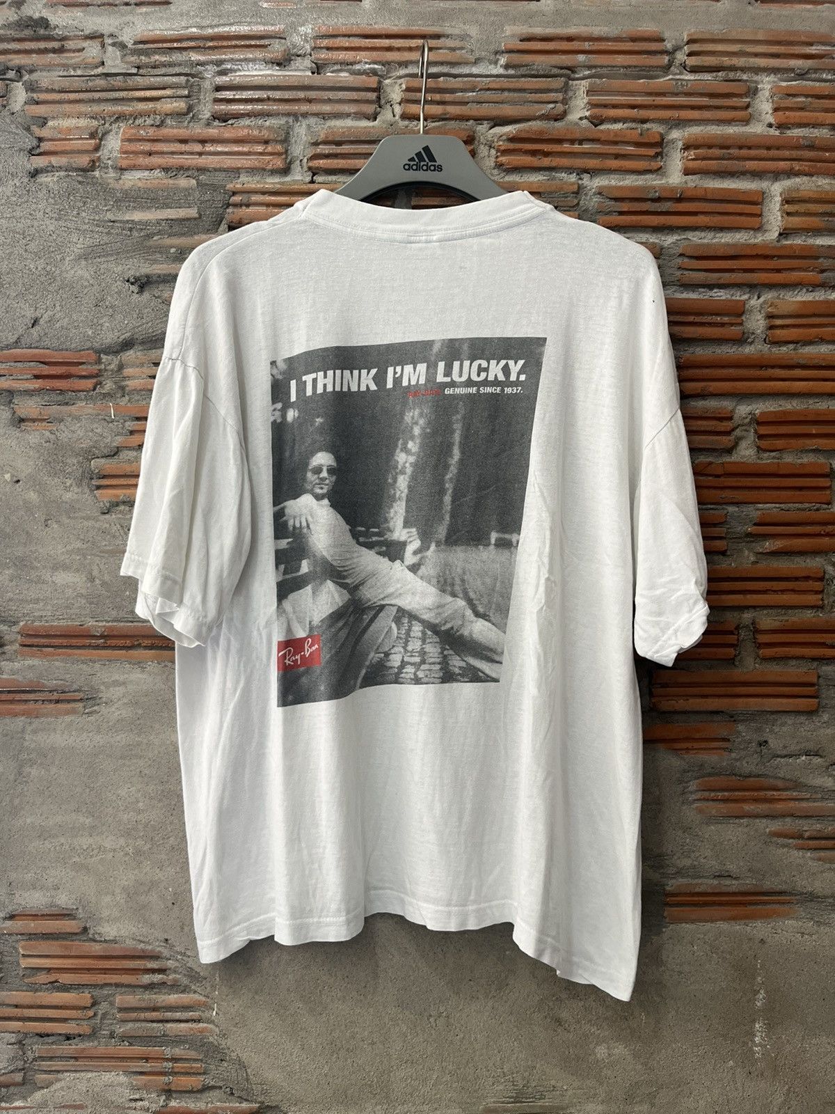 RayBan Vintage Ray-Ban I Think i’m Lucky photo Promo 90’s Tshirt Size US L / EU 52-54 / 3 - 3 Thumbnail