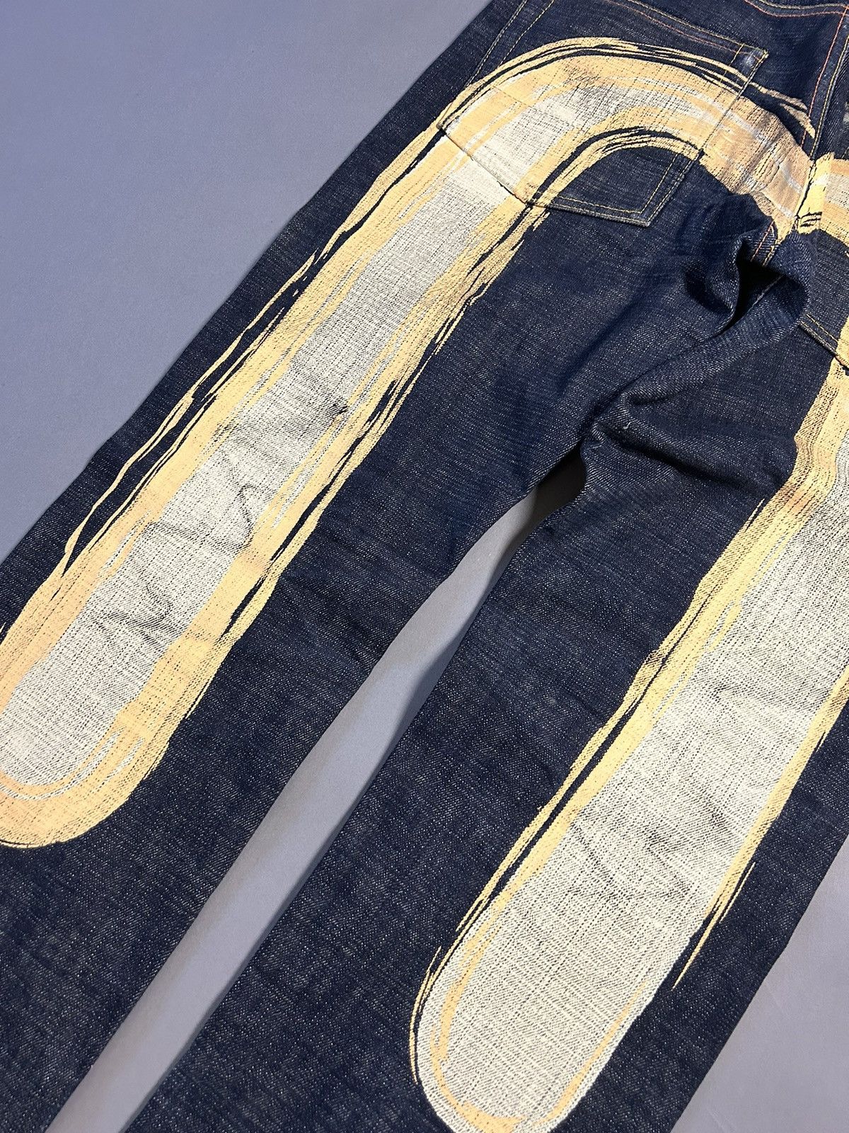 Evisu Evisu Japan vintage selvedge daicock jeans yellow big logo Size US 30 / EU 46 - 5 Thumbnail